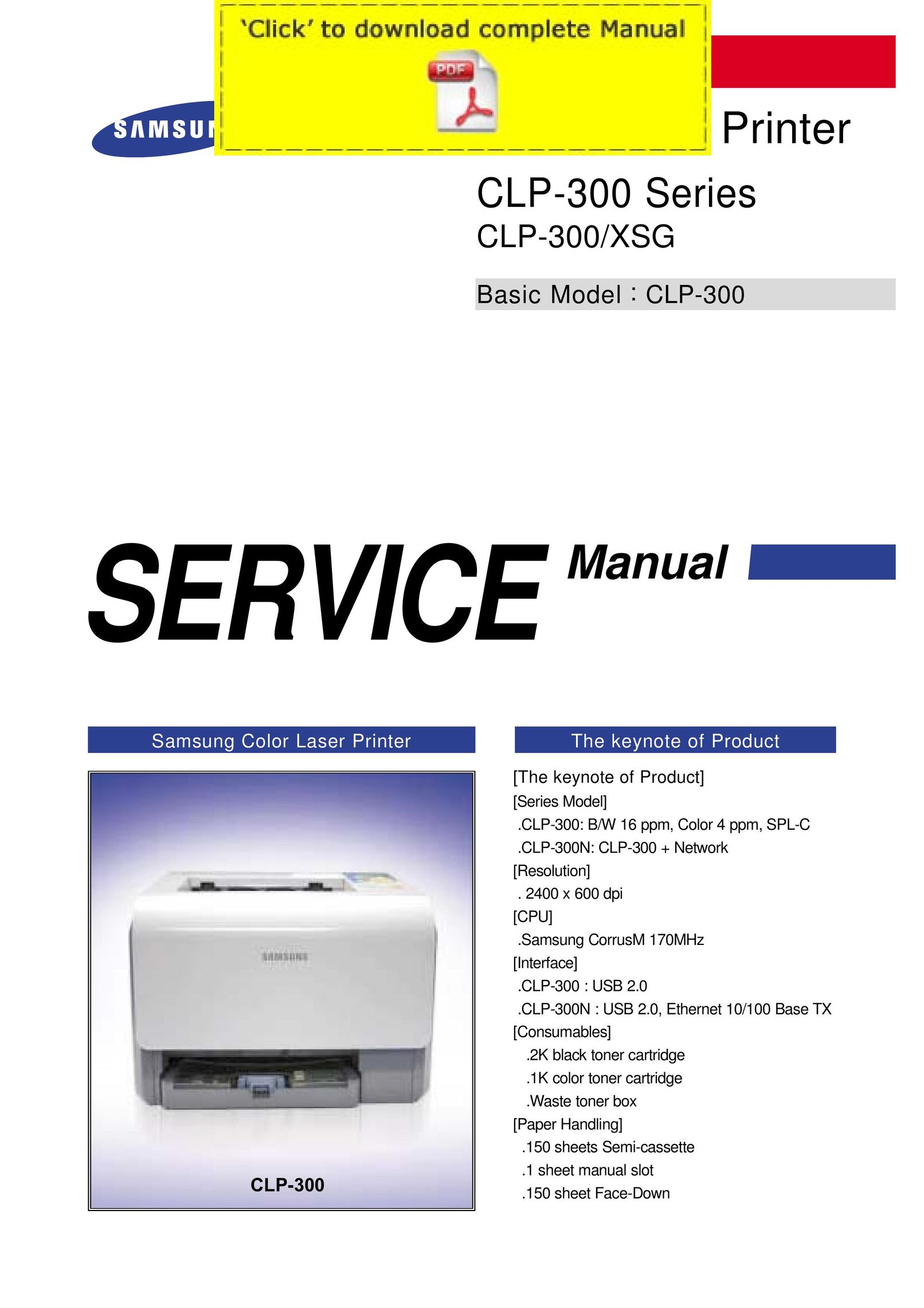 Samsung CLP-300 All in One Printer User Manual