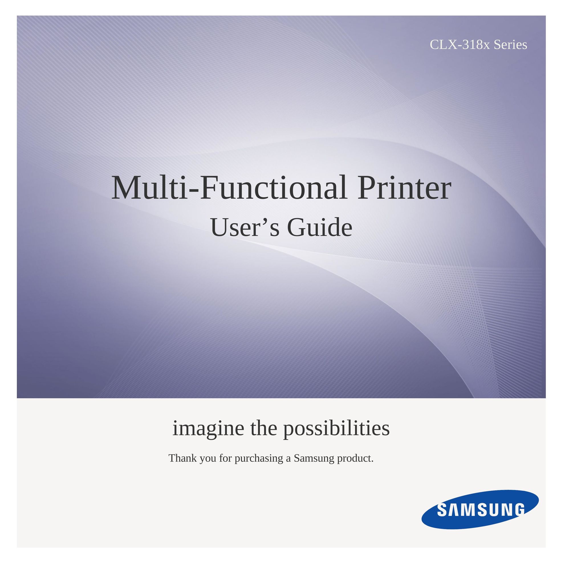 Samsung CLX-318X All in One Printer User Manual