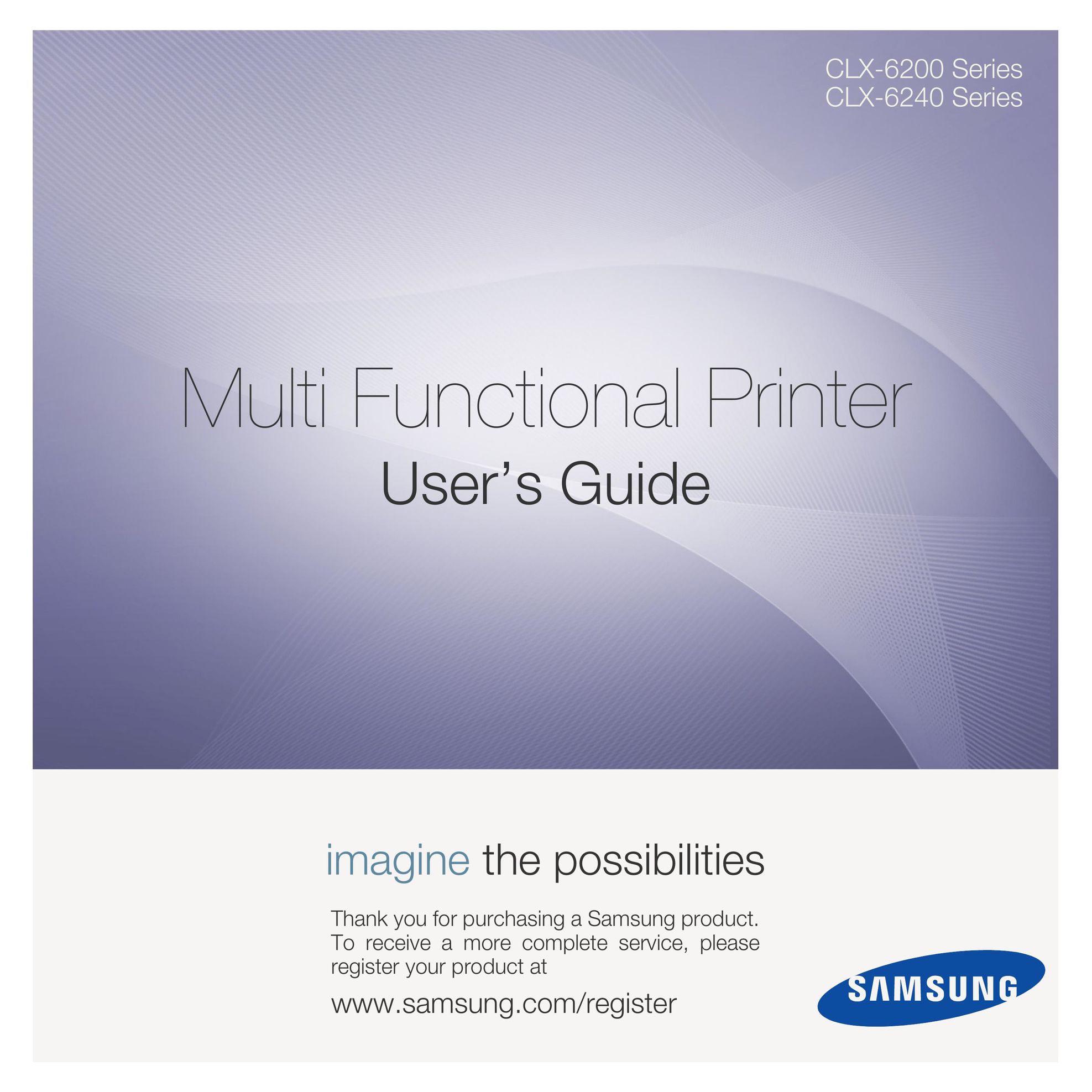 Samsung CLX-6200ND All in One Printer User Manual