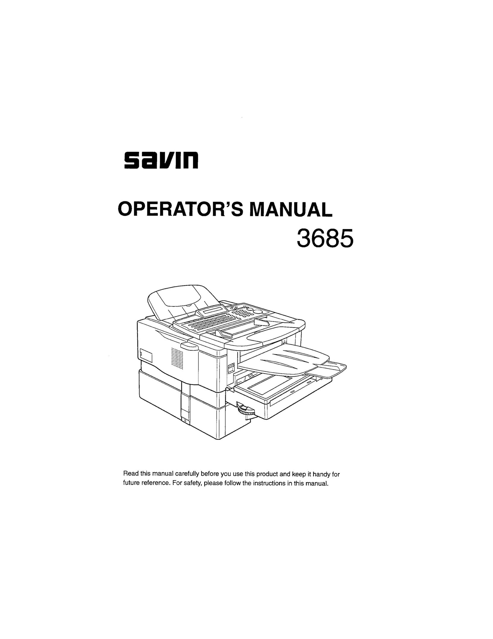 Savin 3685 All in One Printer User Manual