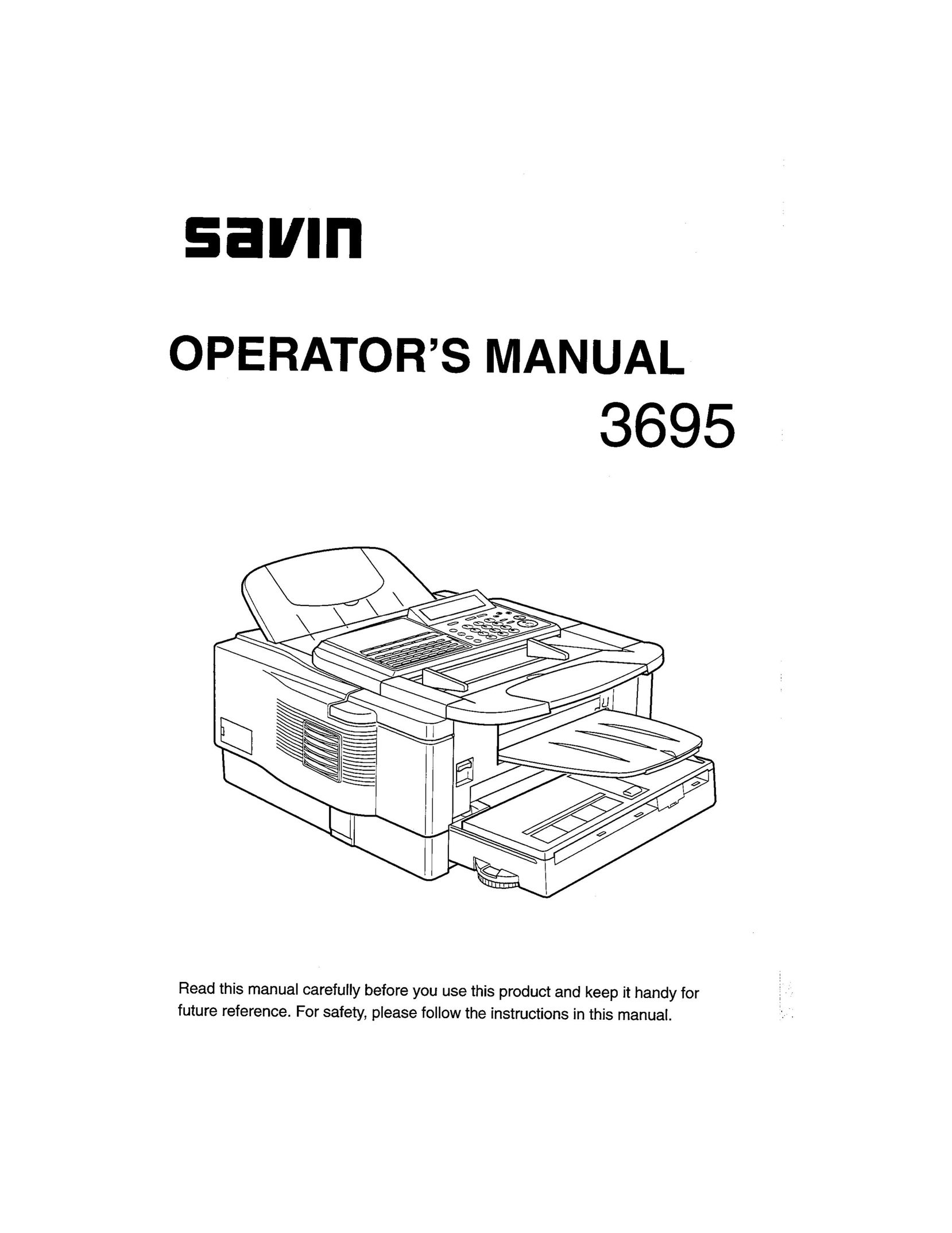Savin 3695 All in One Printer User Manual