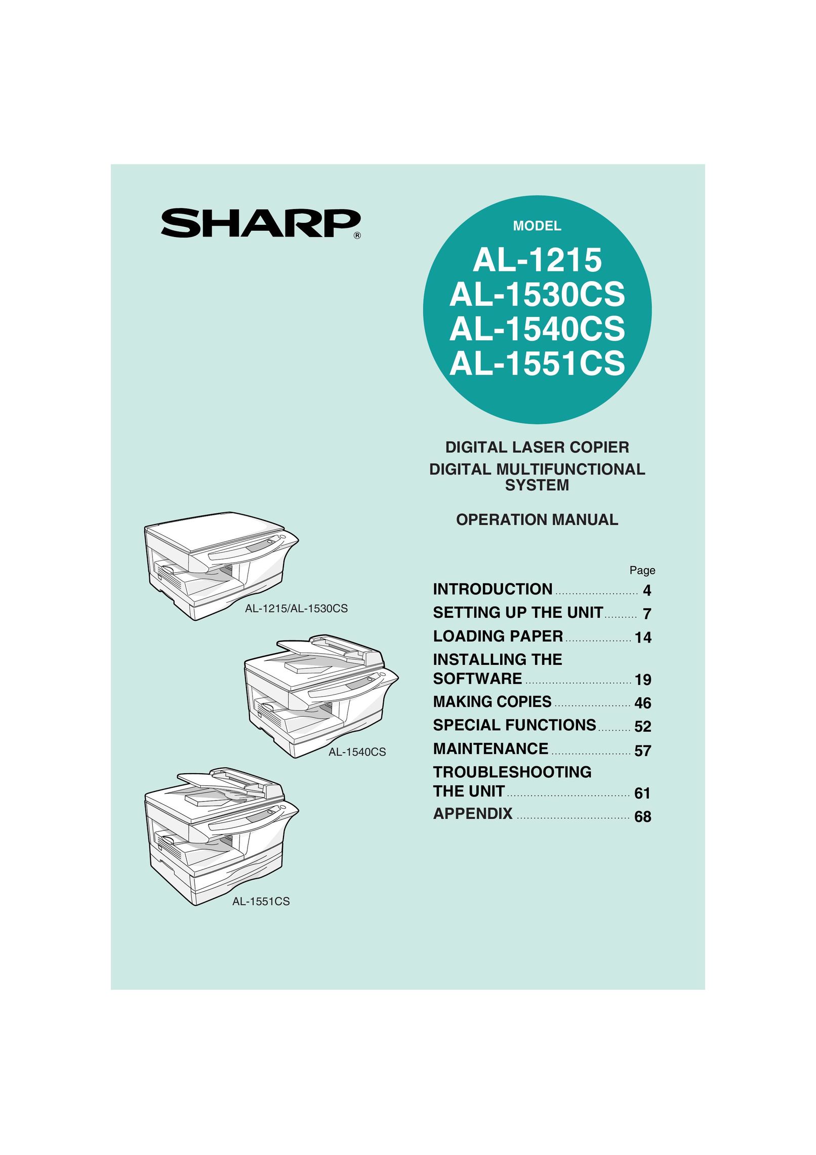 Sharp AL-1215 All in One Printer User Manual