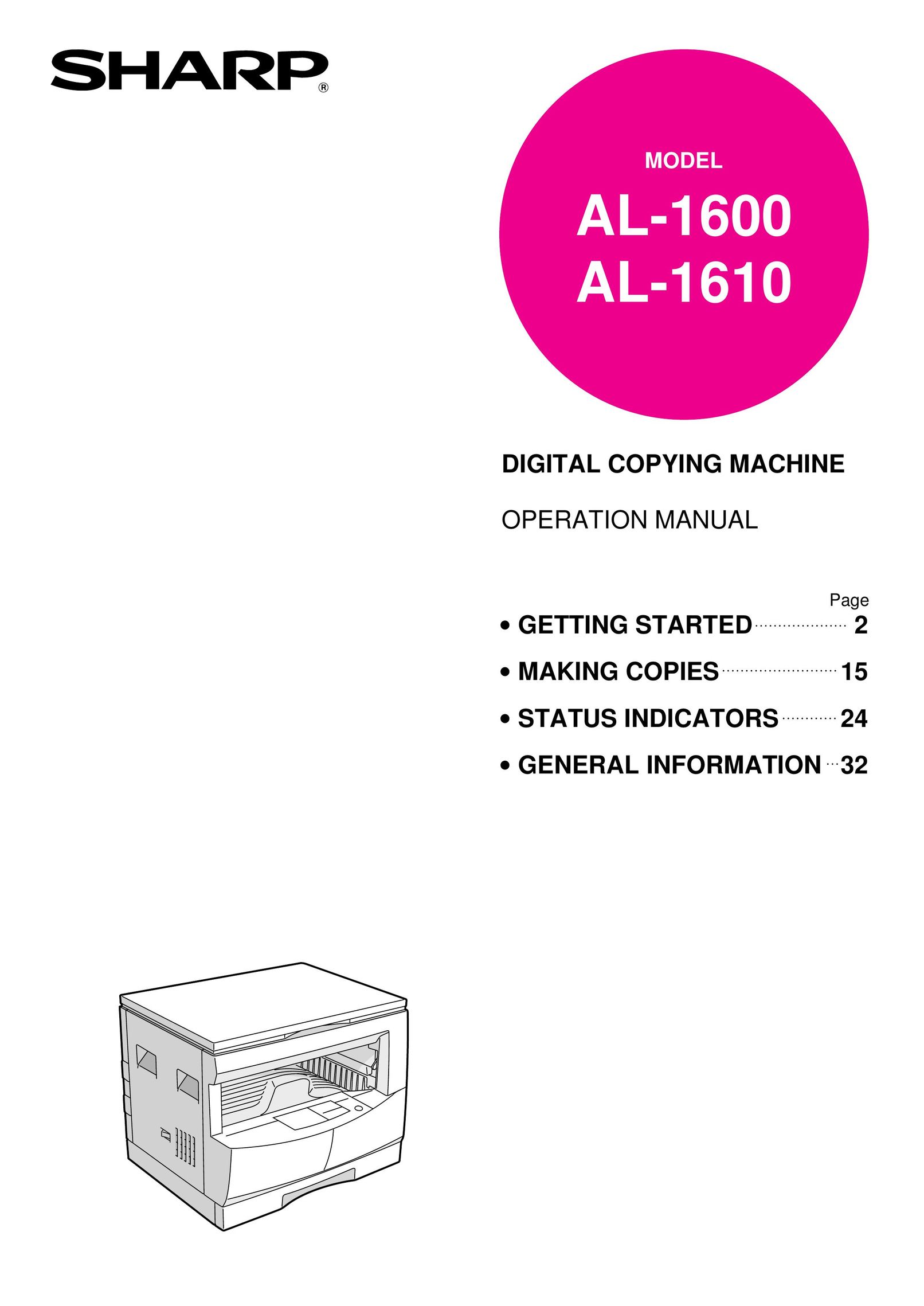 Sharp AL-1600 All in One Printer User Manual