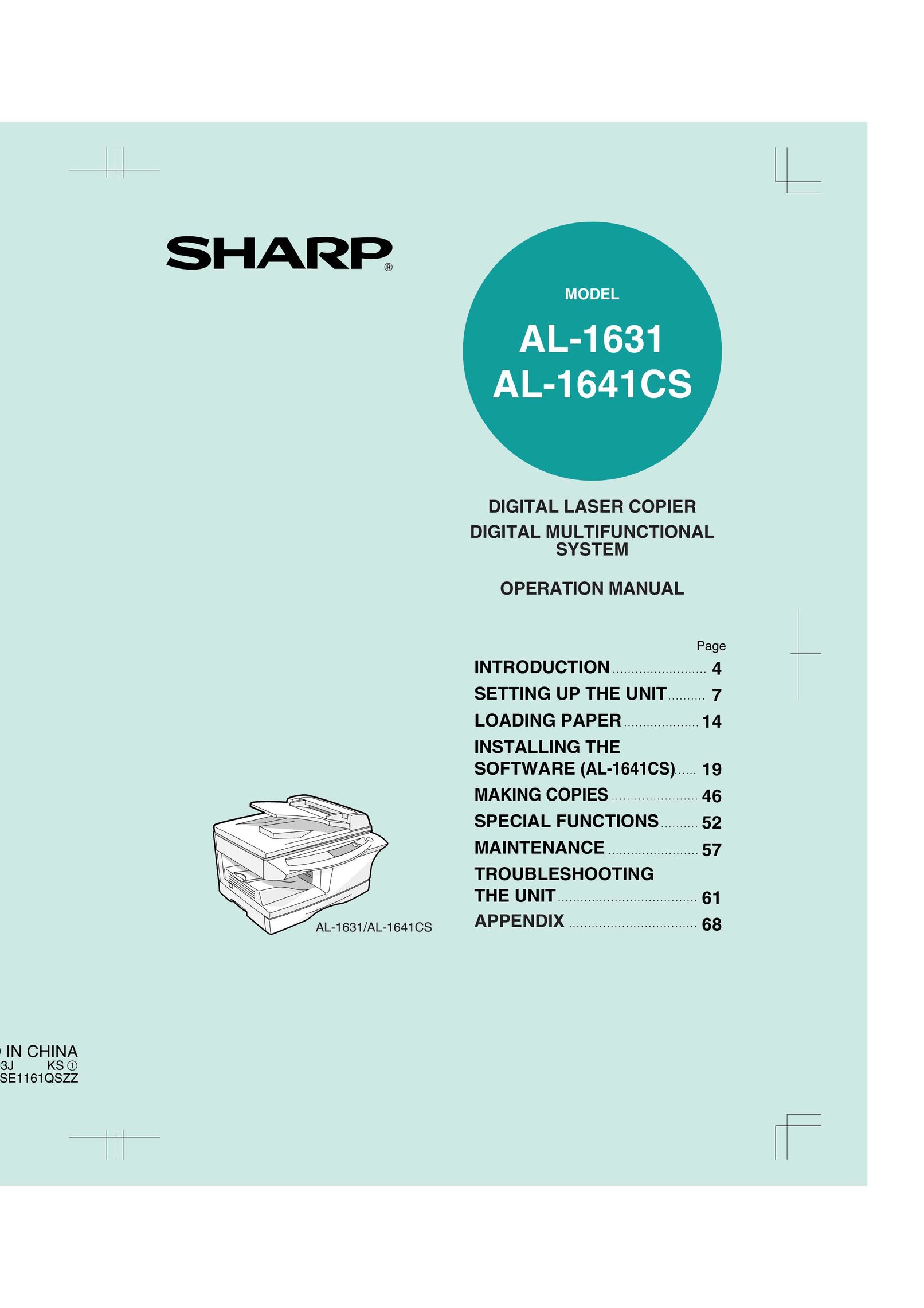 Sharp AL-1631 All in One Printer User Manual