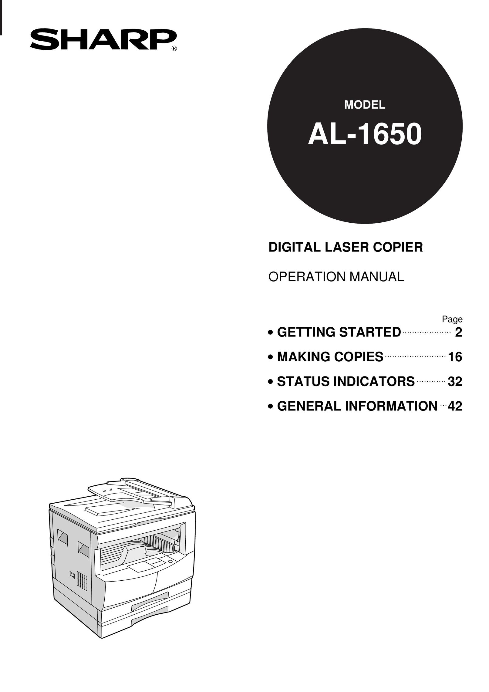Sharp AL-1650 All in One Printer User Manual