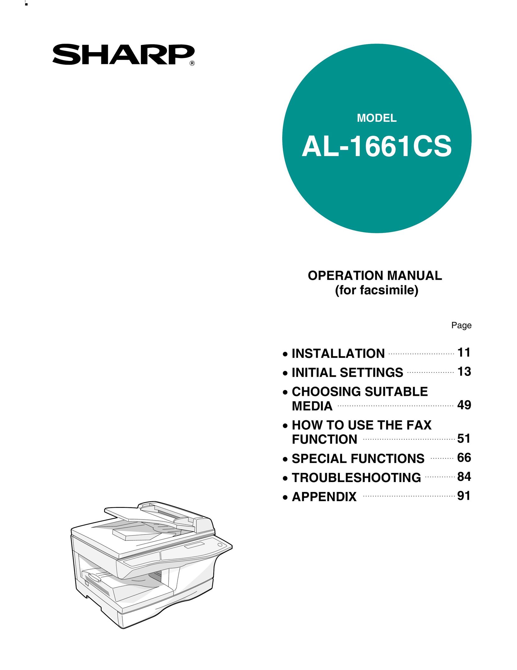 Sharp AL-1661CS All in One Printer User Manual