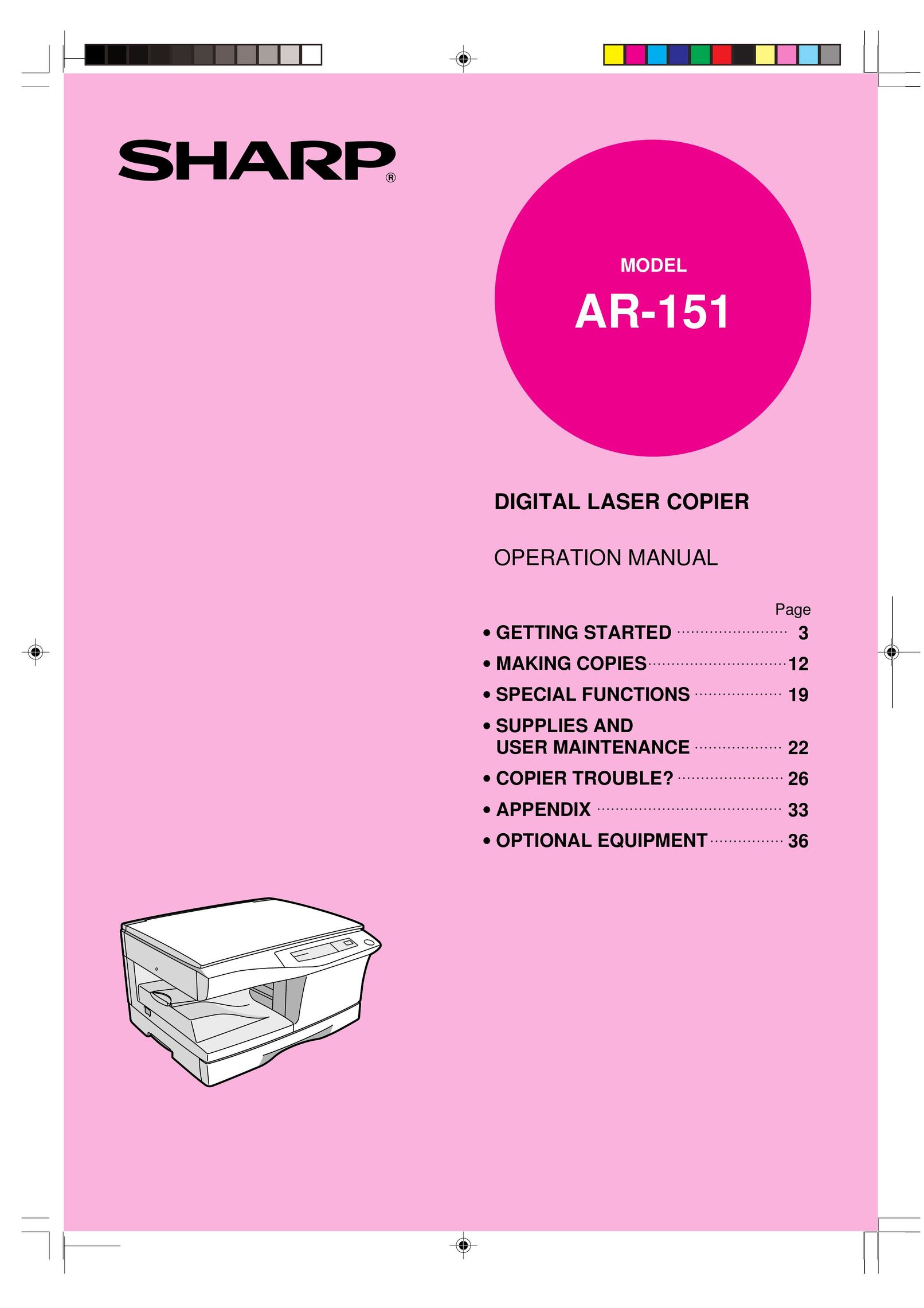 Sharp AR-151 All in One Printer User Manual