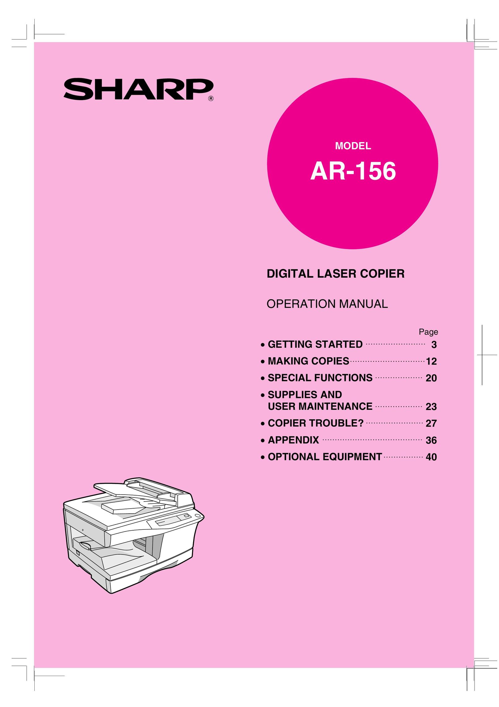 Sharp AR-156 All in One Printer User Manual
