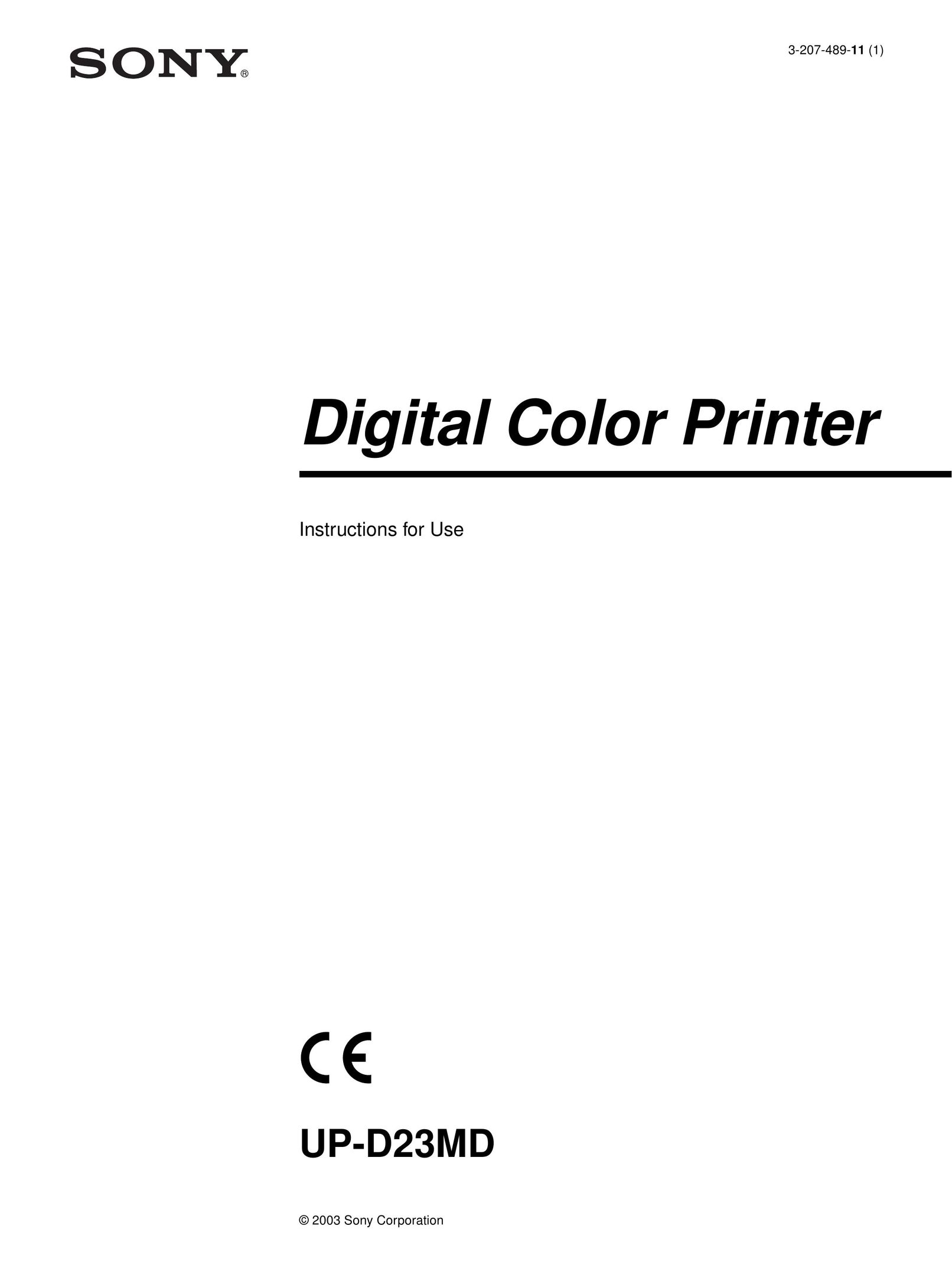 Sony UP-D23MD All in One Printer User Manual