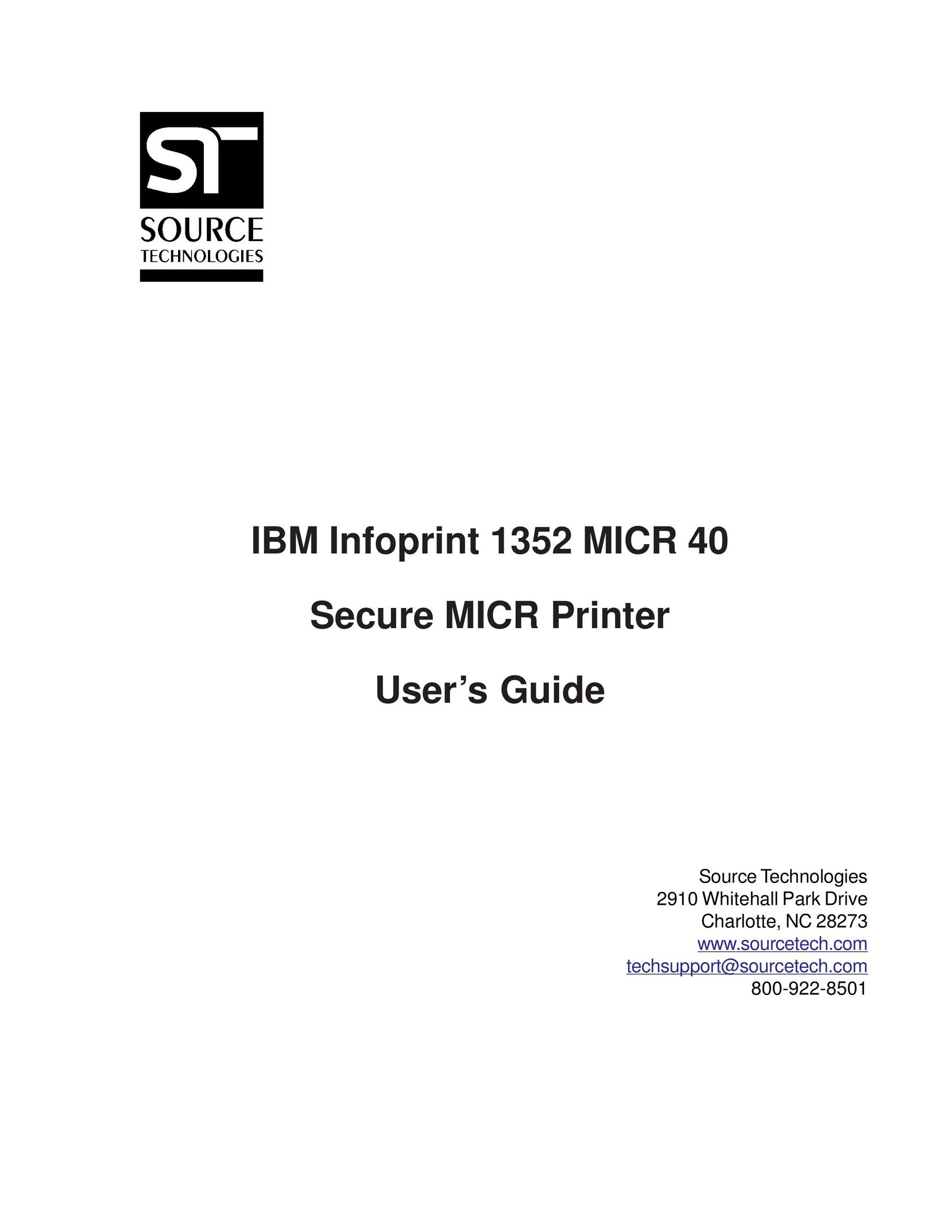 Source Technologies 1352 MICR 40 All in One Printer User Manual