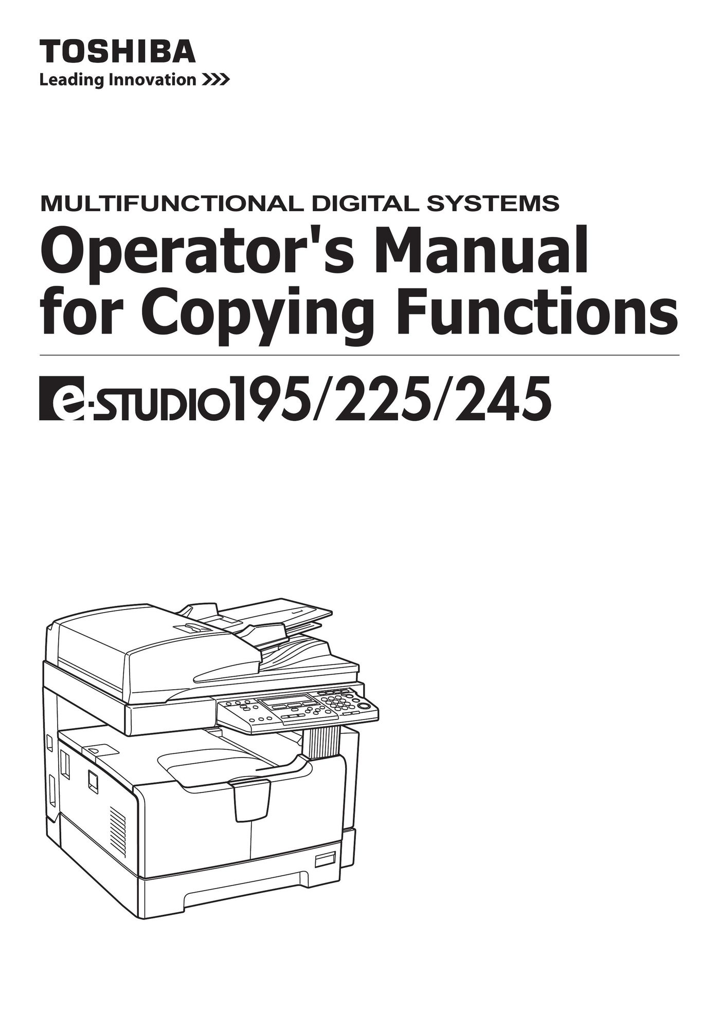 Toshiba 245 All in One Printer User Manual