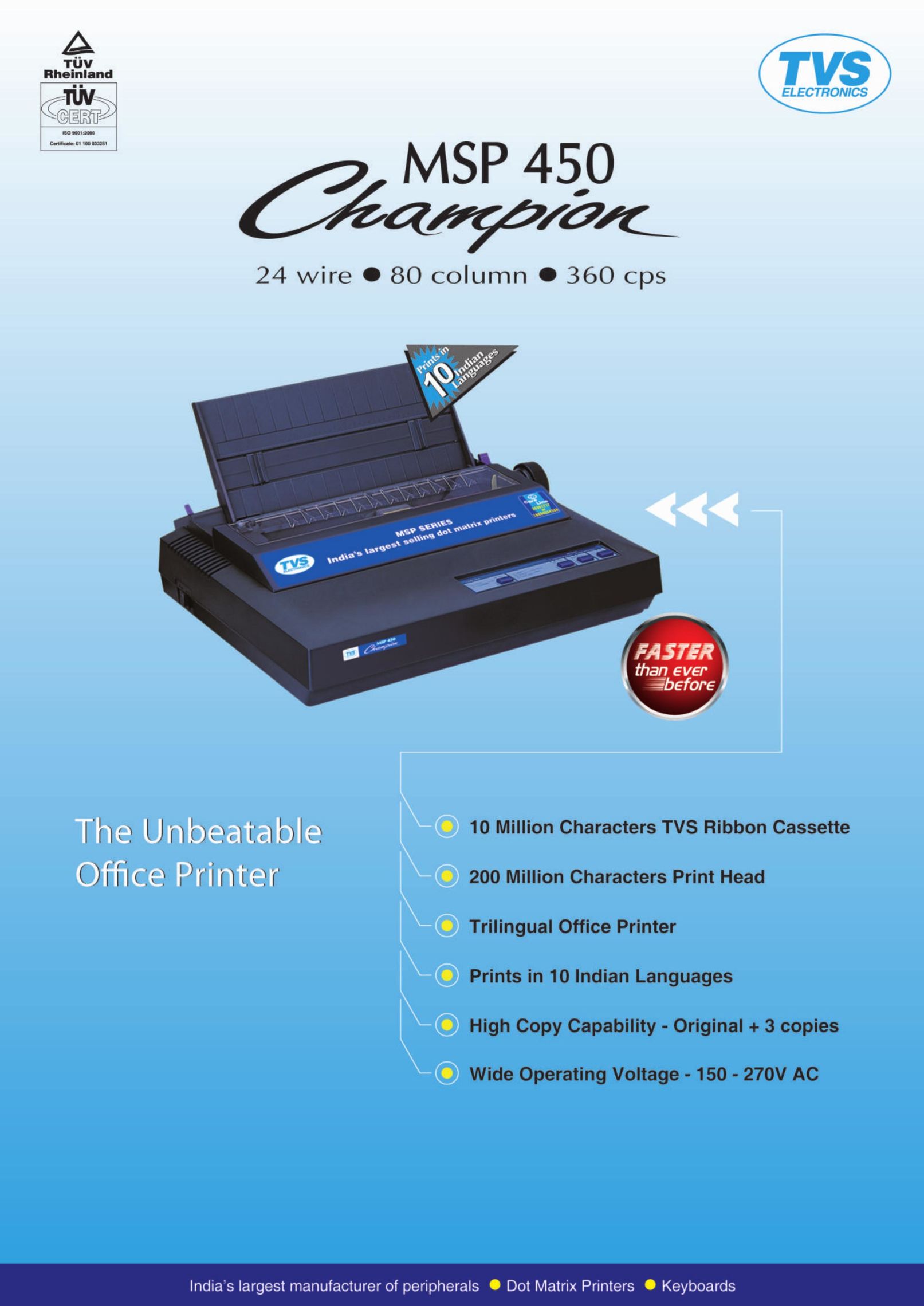 TVS electronic MSP 450 All in One Printer User Manual