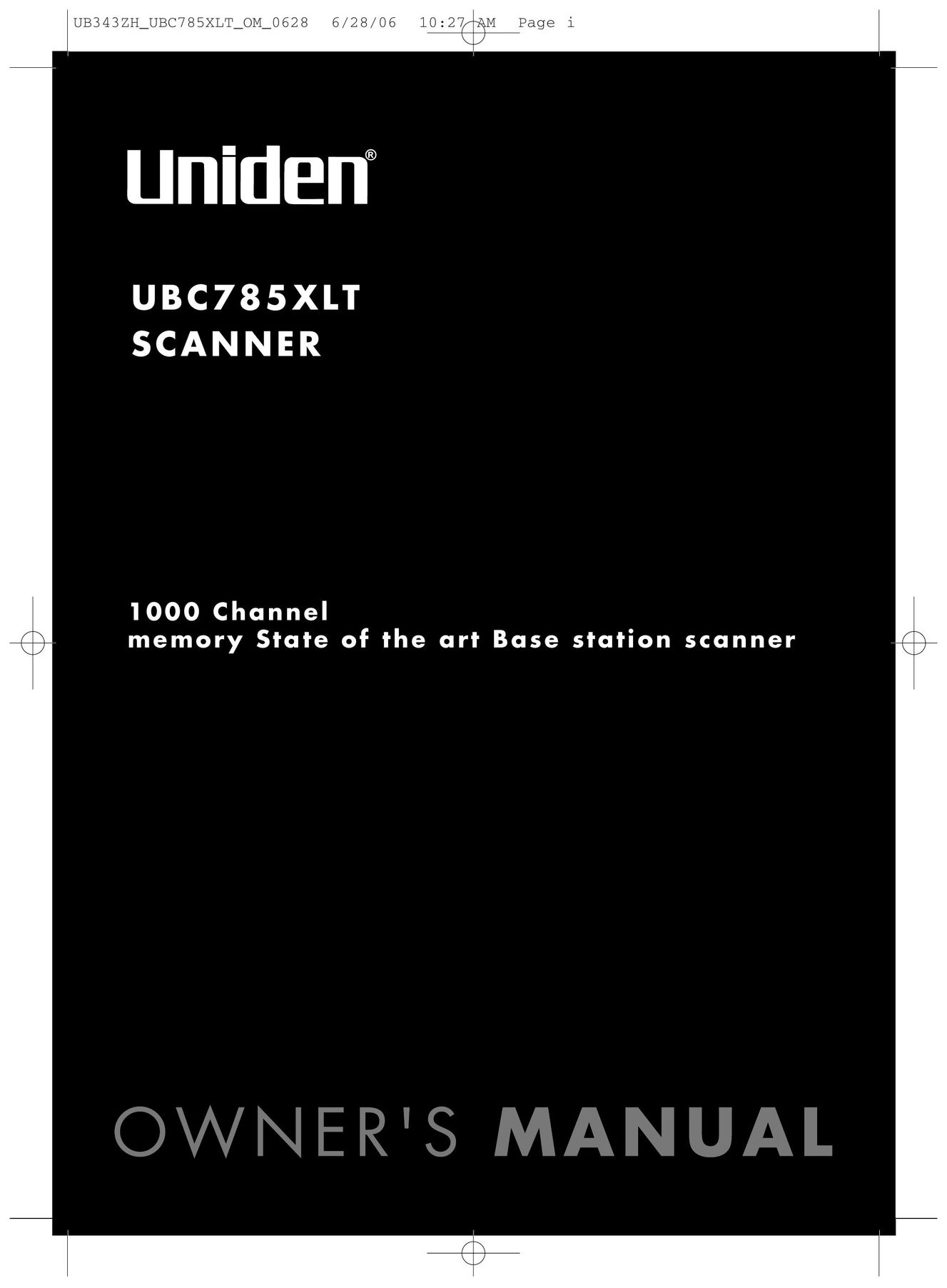 Uniden UBC785XLT All in One Printer User Manual
