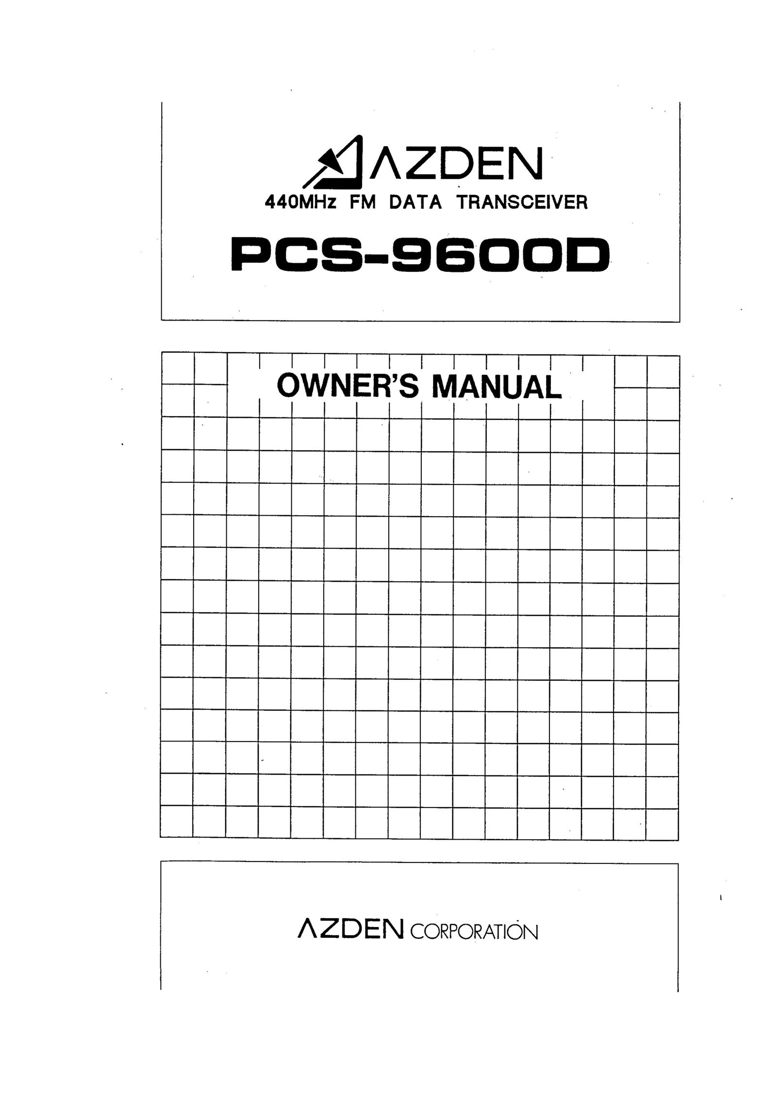 Azden PCS-9600D Barcode Reader User Manual