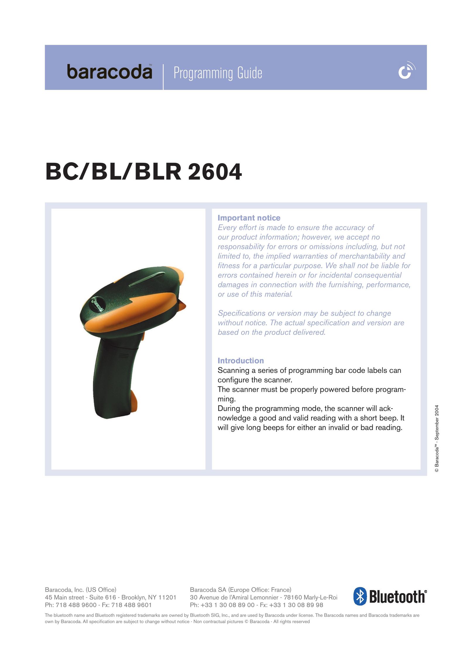 Baracoda BC2604 Barcode Reader User Manual