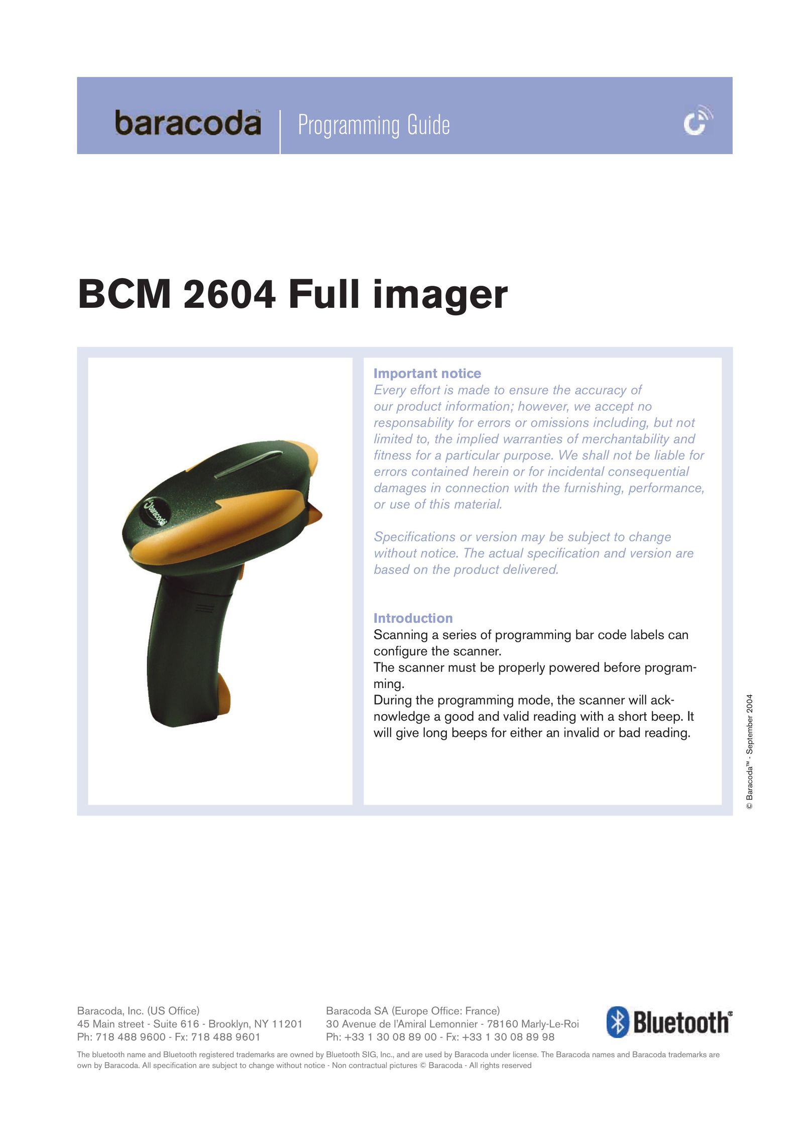 Baracoda BCM 2604 Barcode Reader User Manual