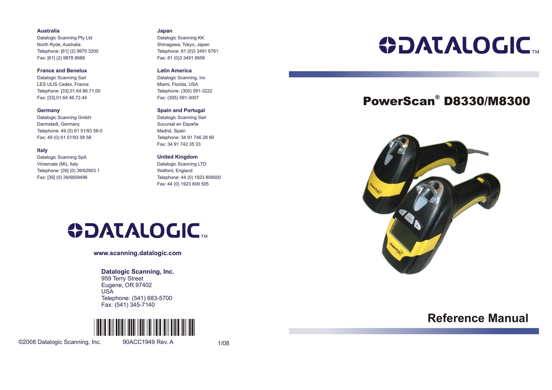 Datalogic Scanning D8330 Barcode Reader User Manual