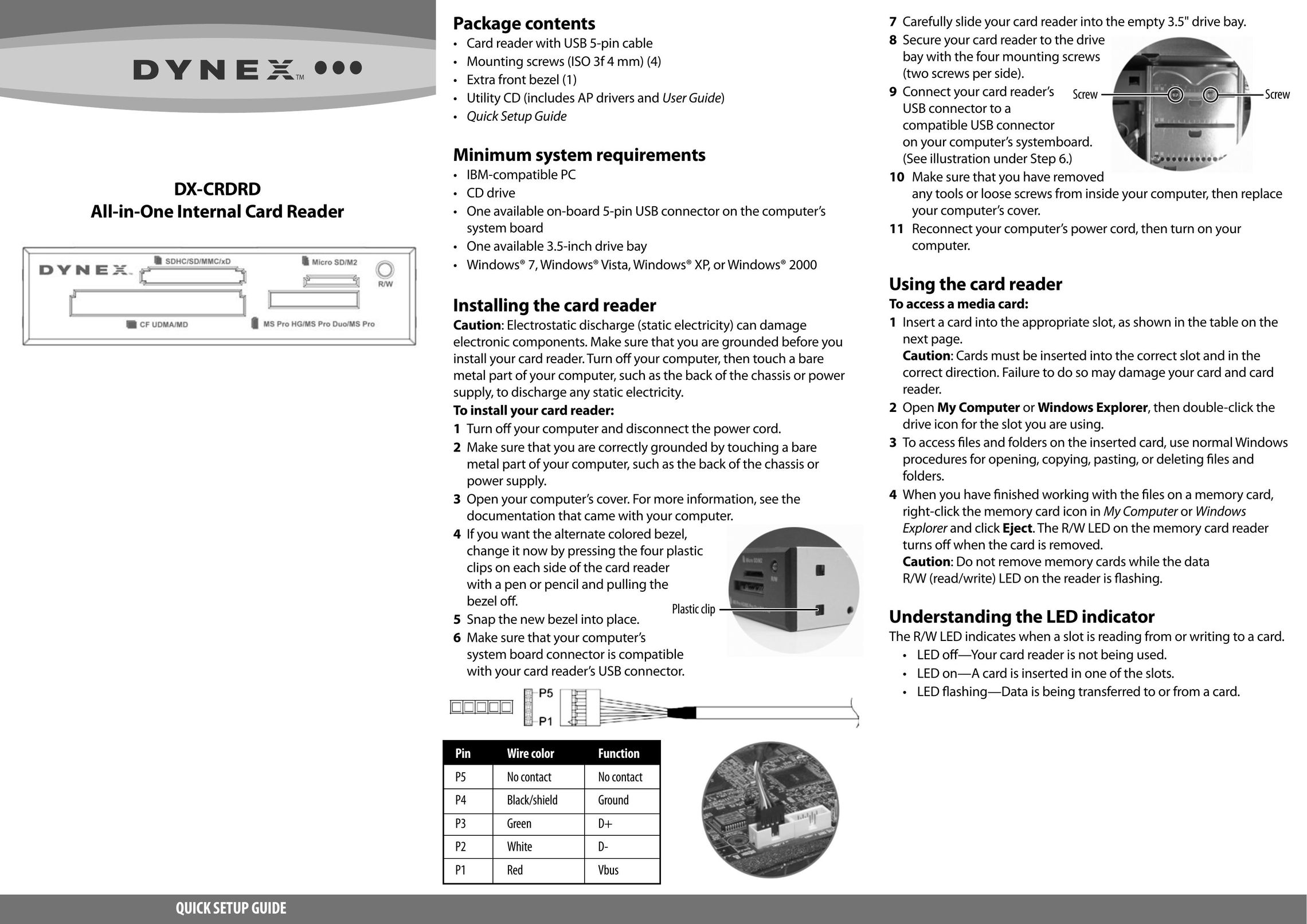 Dynex DX-CRDRD Barcode Reader User Manual