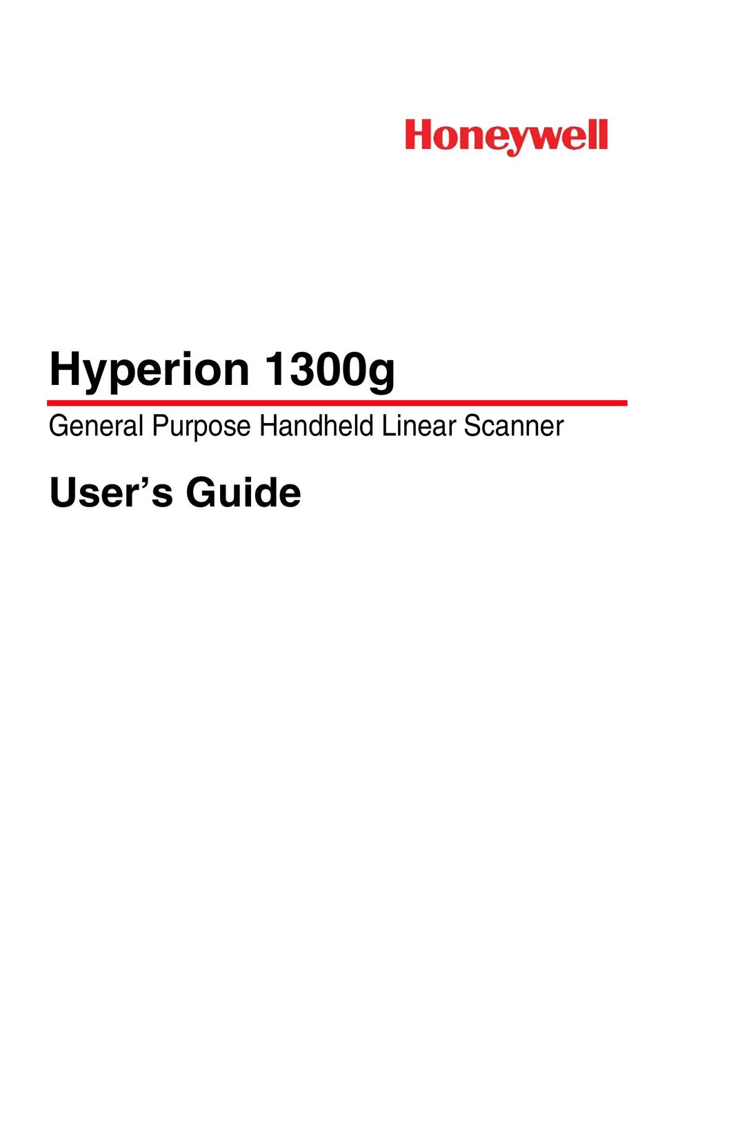 Honeywell 1300g Barcode Reader User Manual