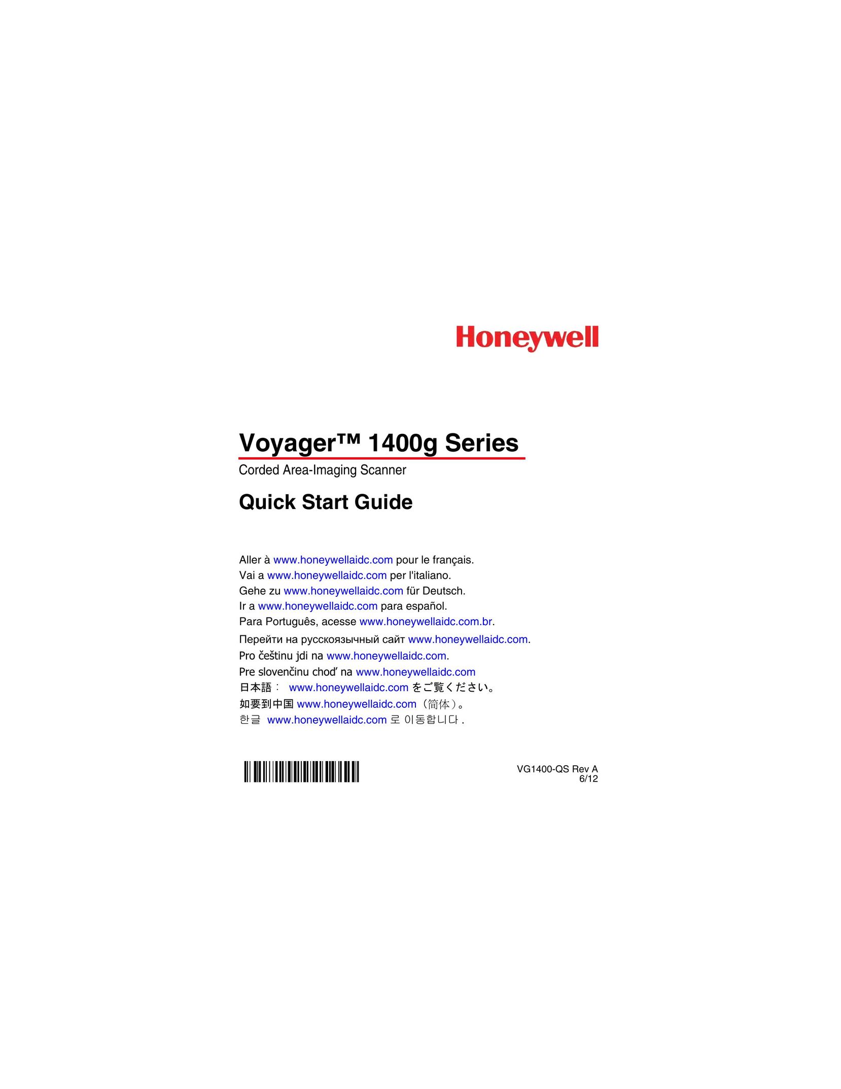Honeywell 1400g Barcode Reader User Manual