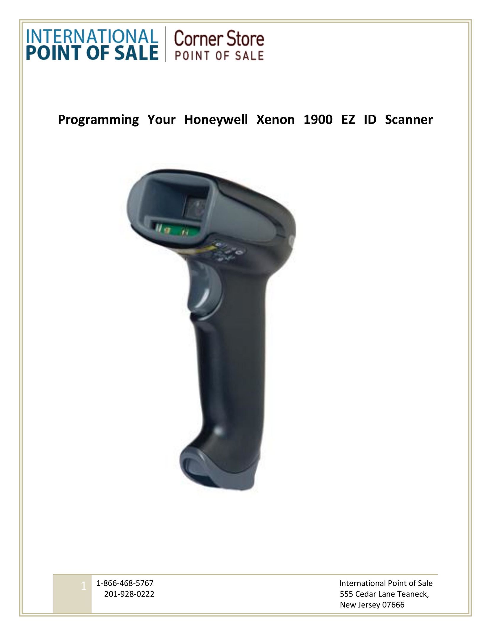 Honeywell 1900 EZ Barcode Reader User Manual