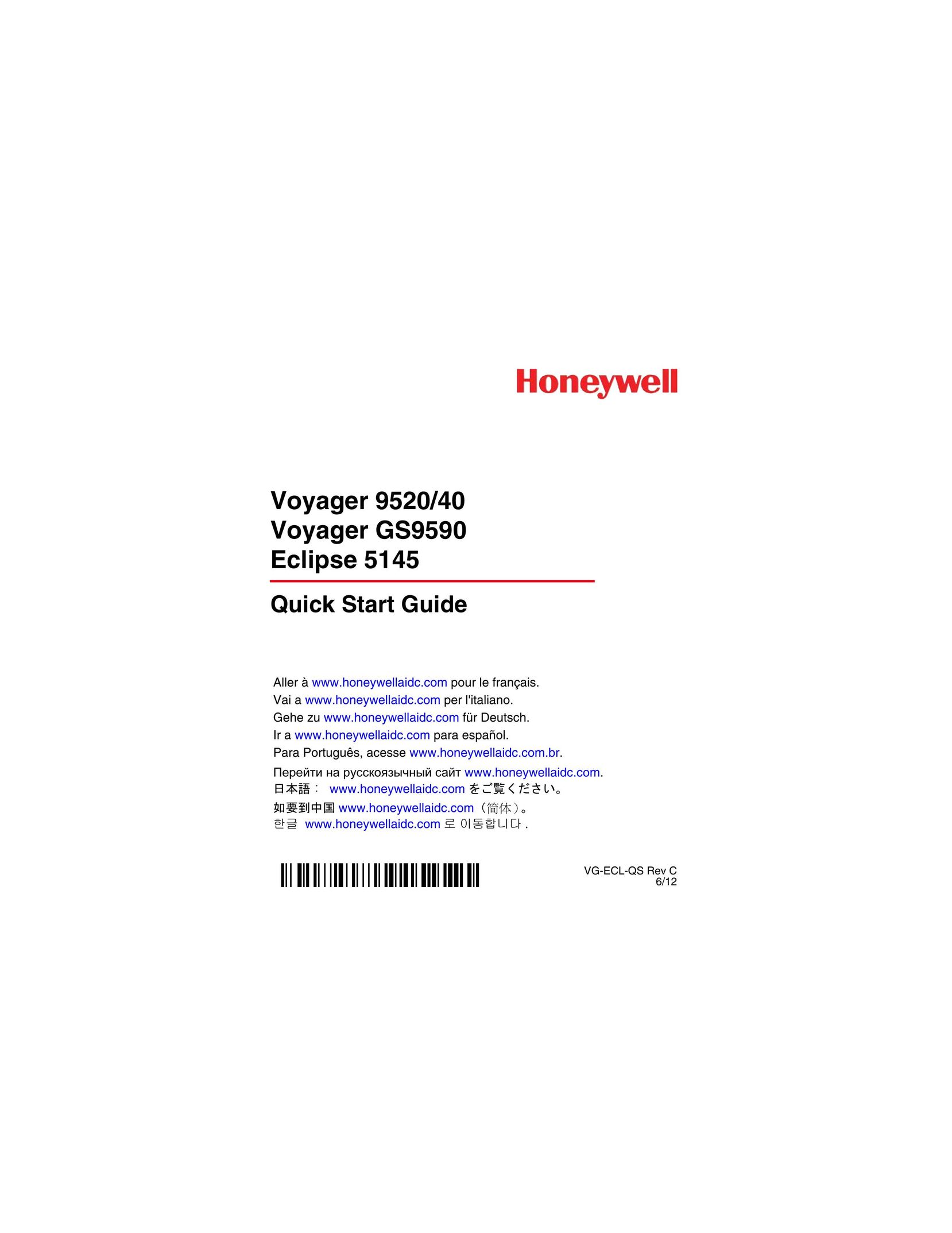 Honeywell 9520/40 Barcode Reader User Manual