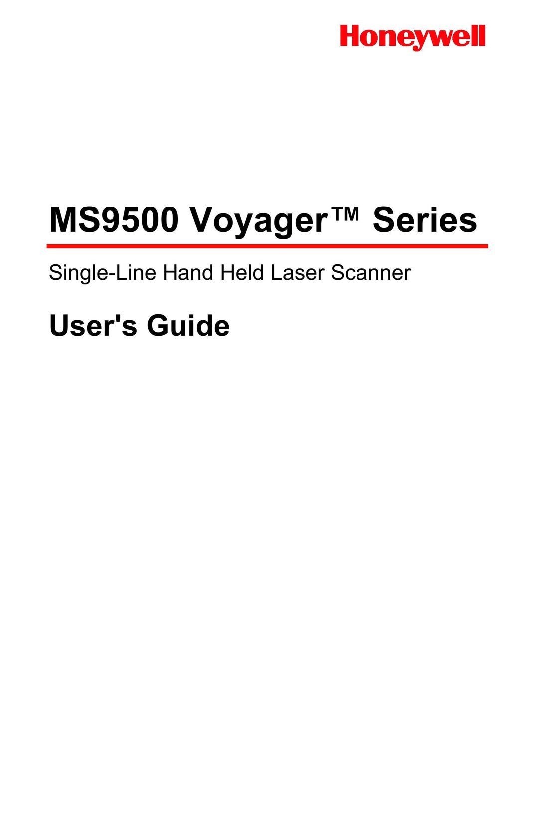 Honeywell MS9500 Barcode Reader User Manual