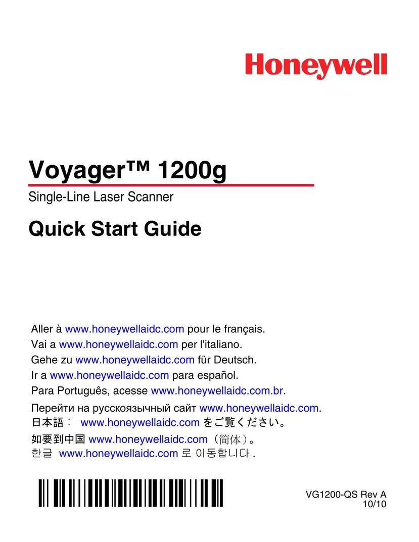 Honeywell VG1200-QS Barcode Reader User Manual