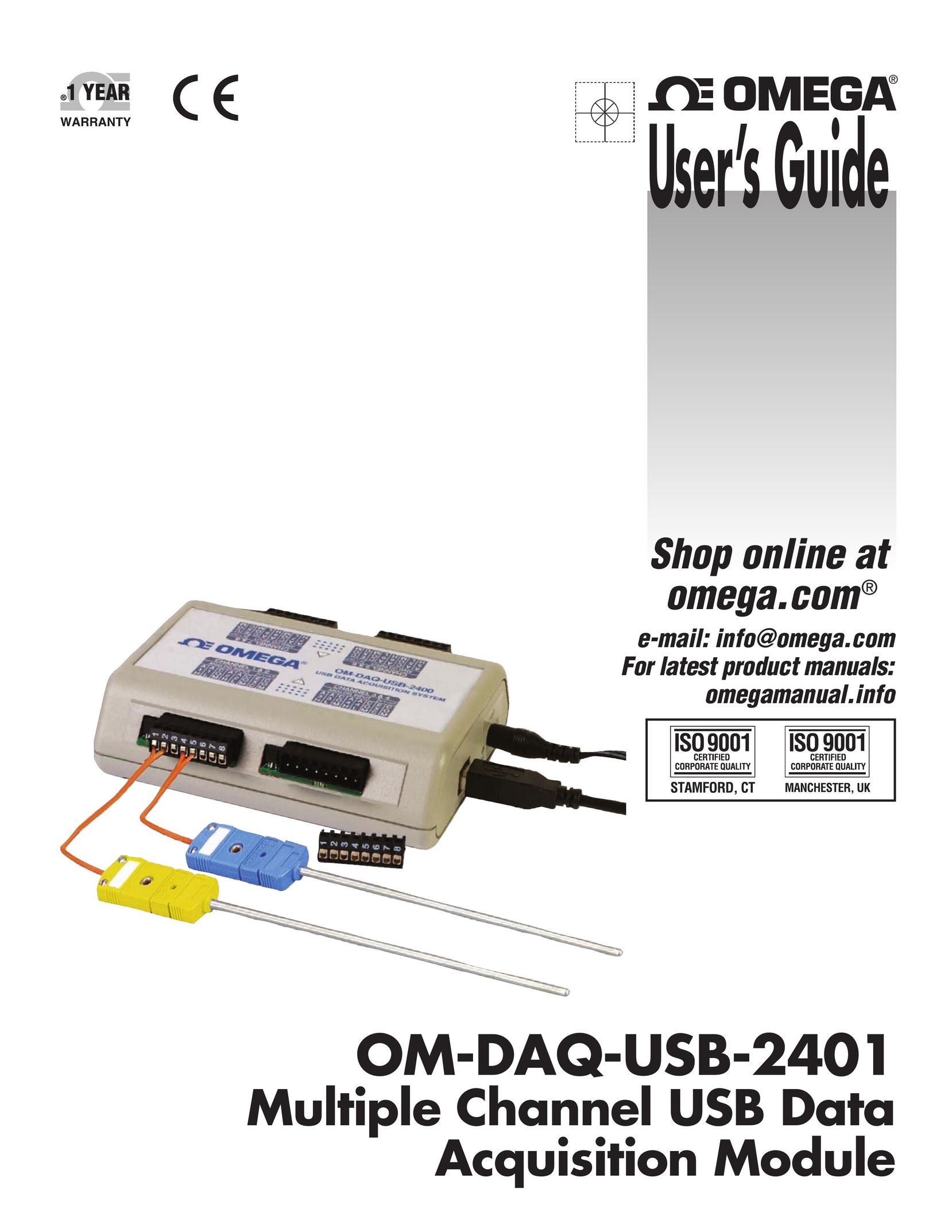Omega Engineering OM-DAQ-USB-2401 Barcode Reader User Manual