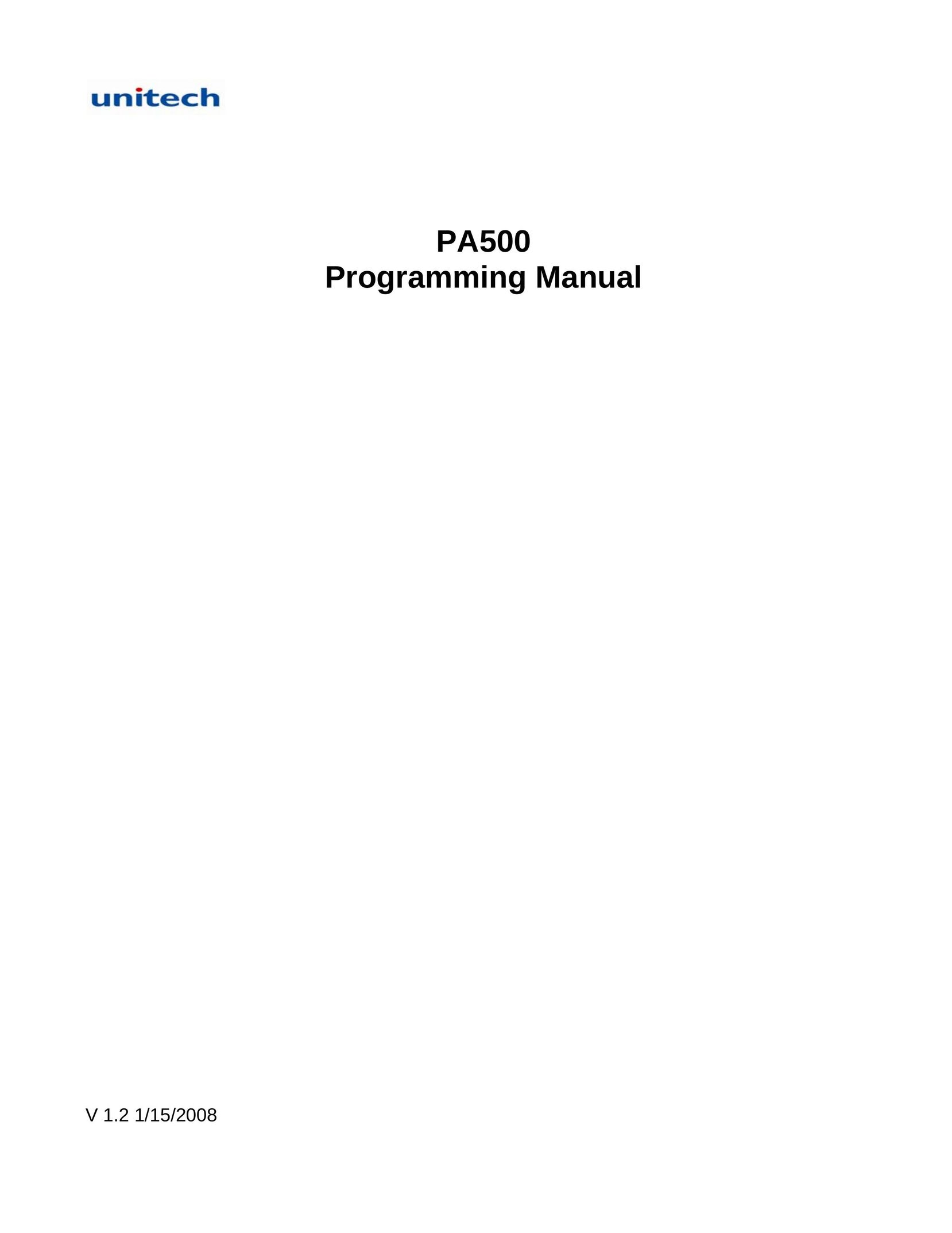 Unitech PA500 Barcode Reader User Manual