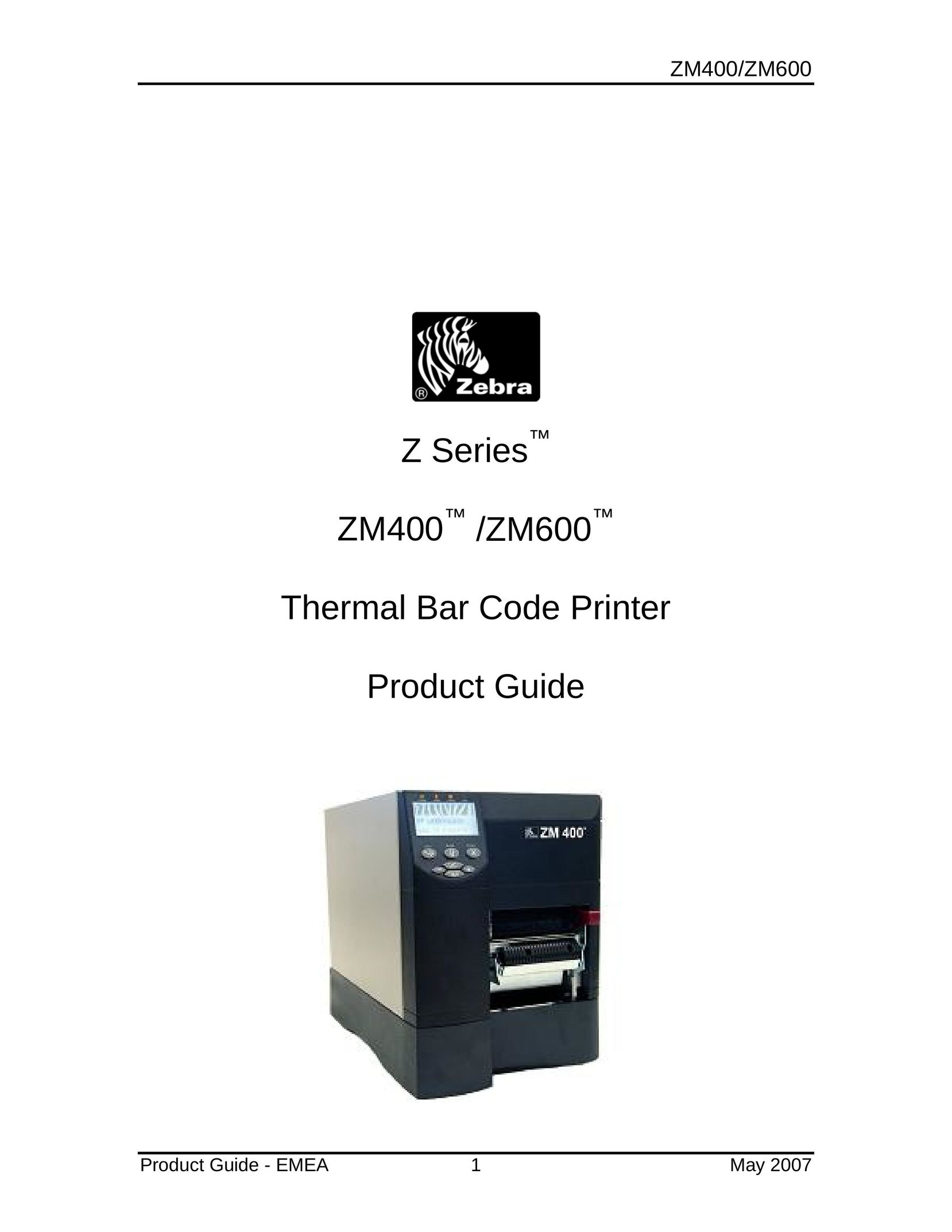 Zebra Technologies ZM400 Barcode Reader User Manual