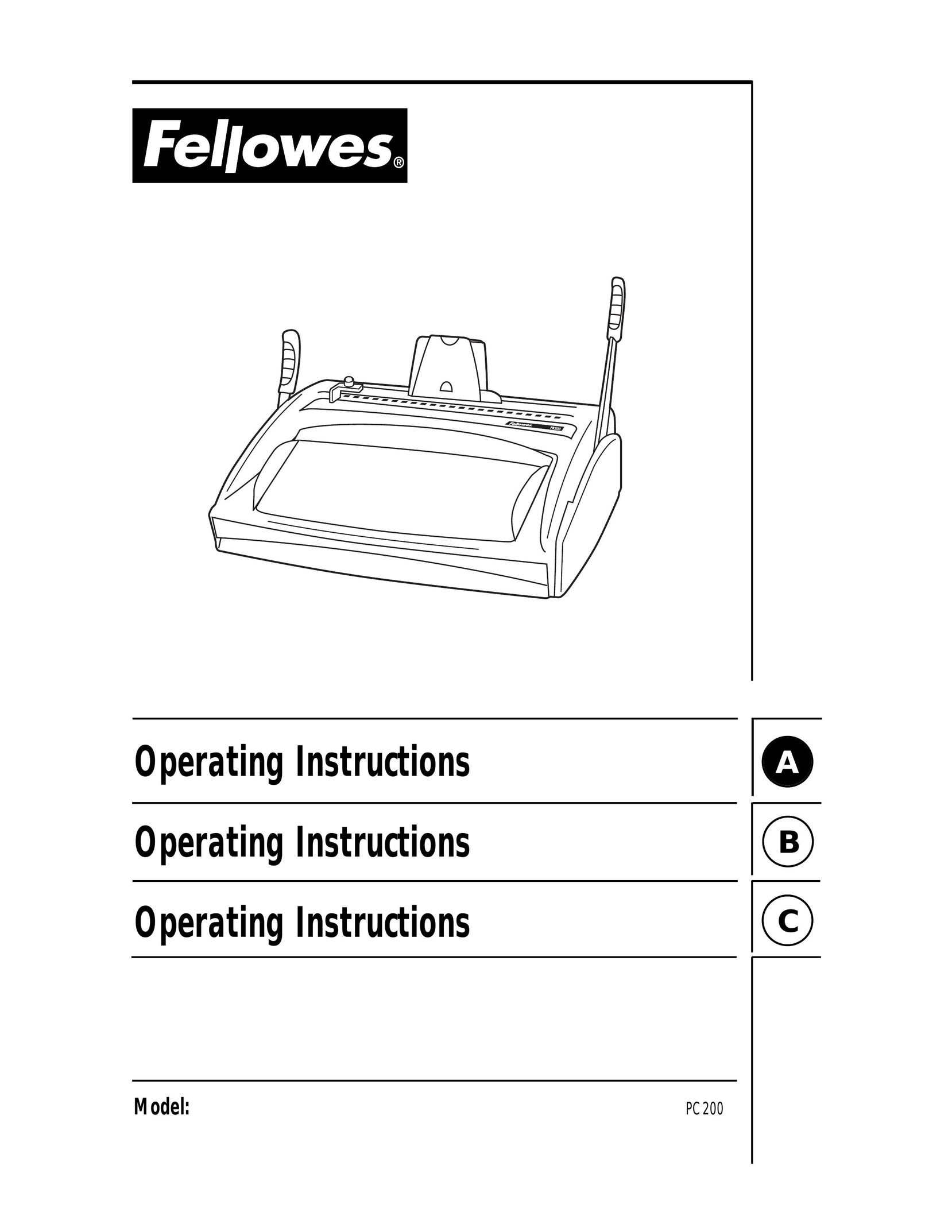 Fellowes PC 200 Binding Machine User Manual