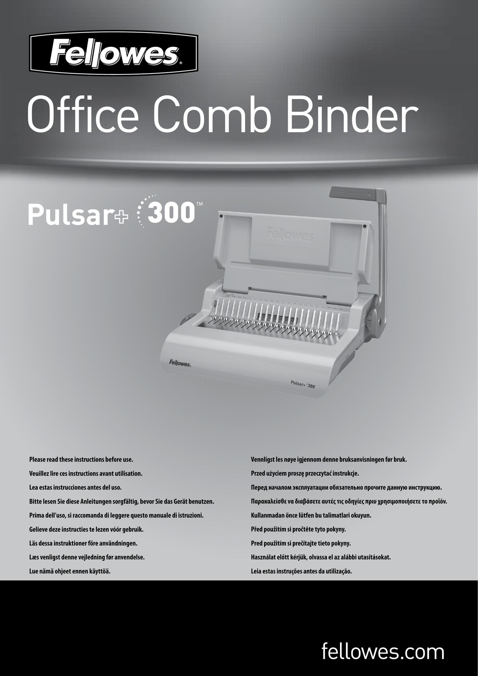 Fellowes Pulsar 300 Binding Machine User Manual