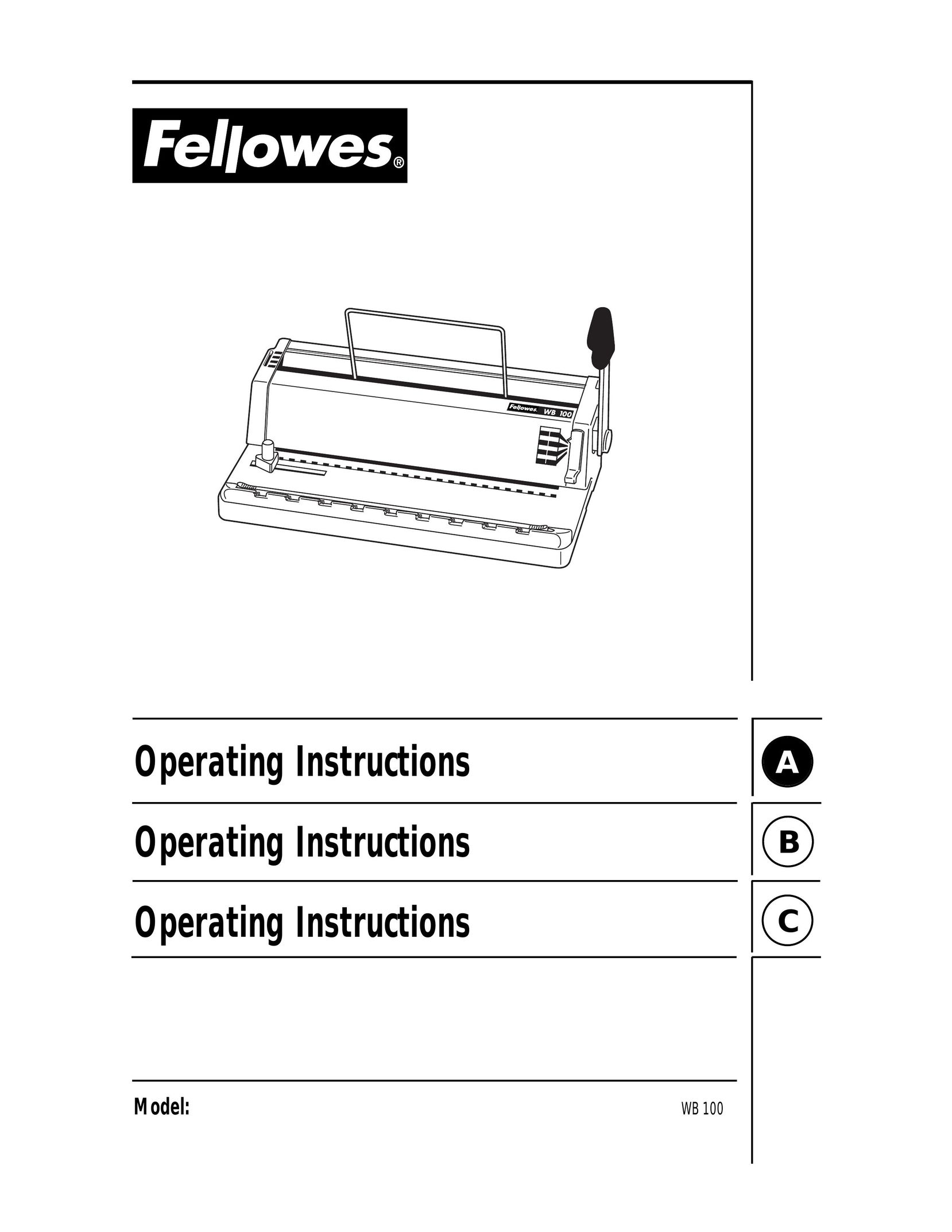 Fellowes WB 100 Binding Machine User Manual