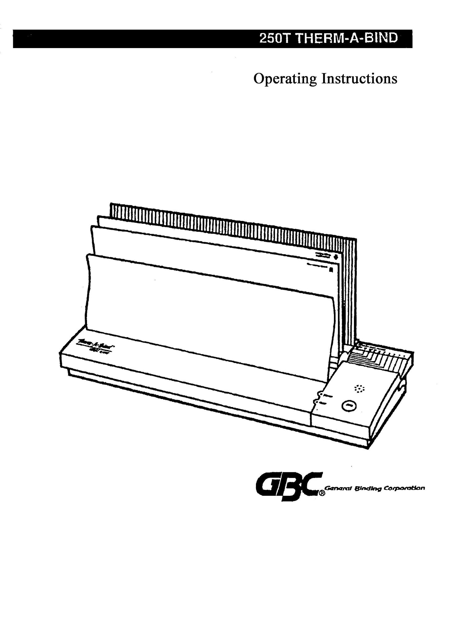 GBC 250T Binding Machine User Manual