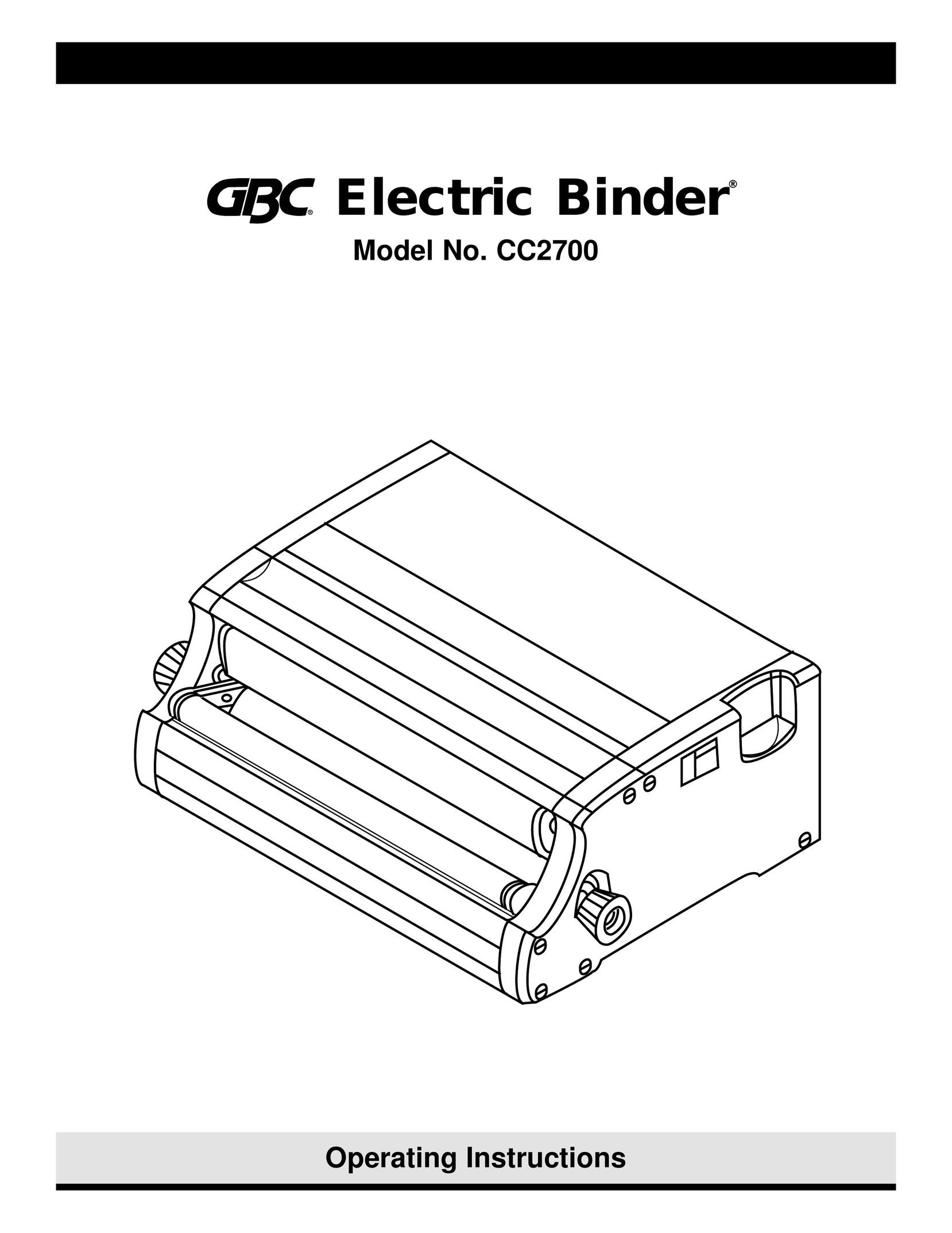 GBC CC2700 Binding Machine User Manual