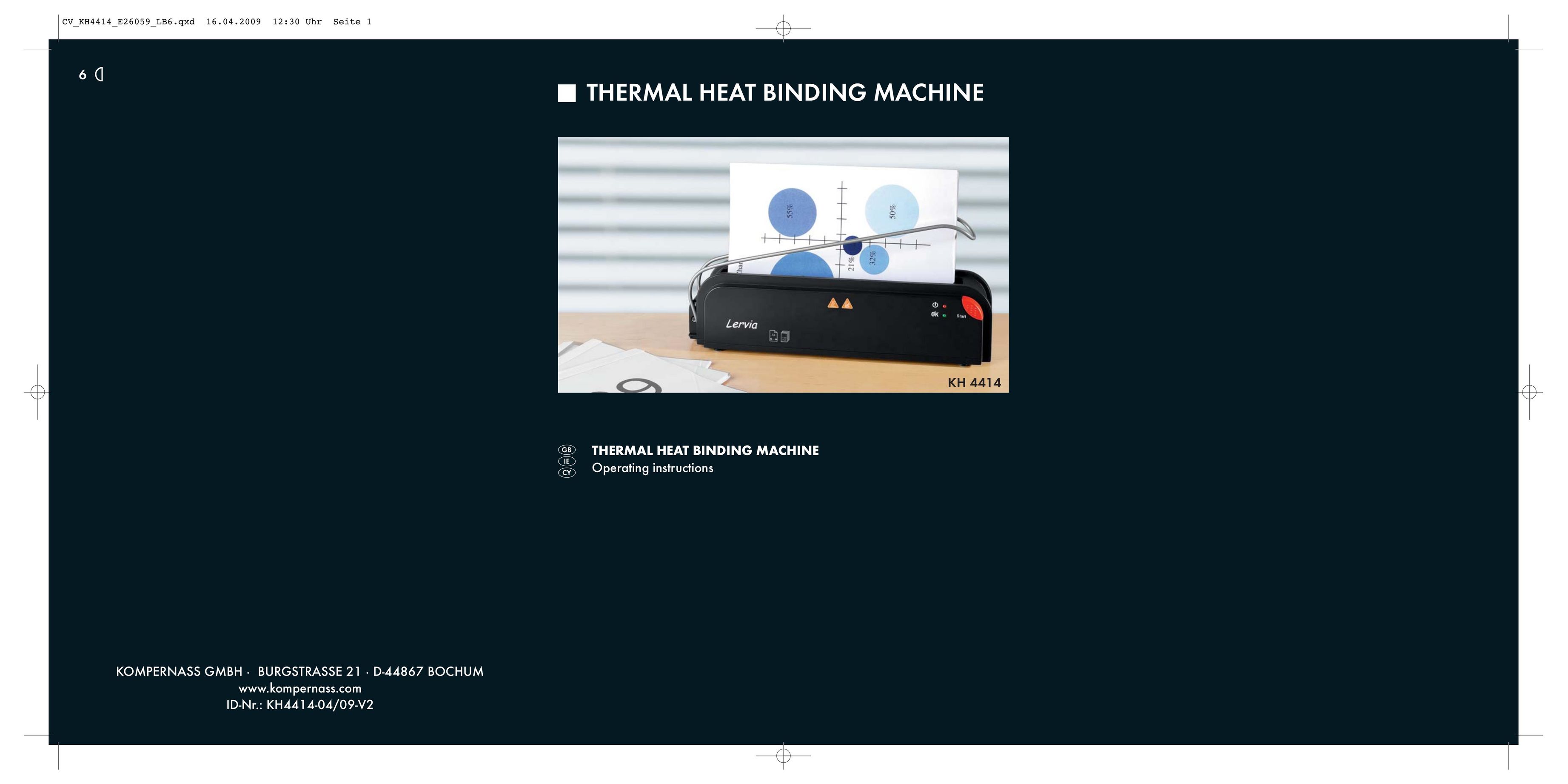 Kompernass KH 4414 Binding Machine User Manual