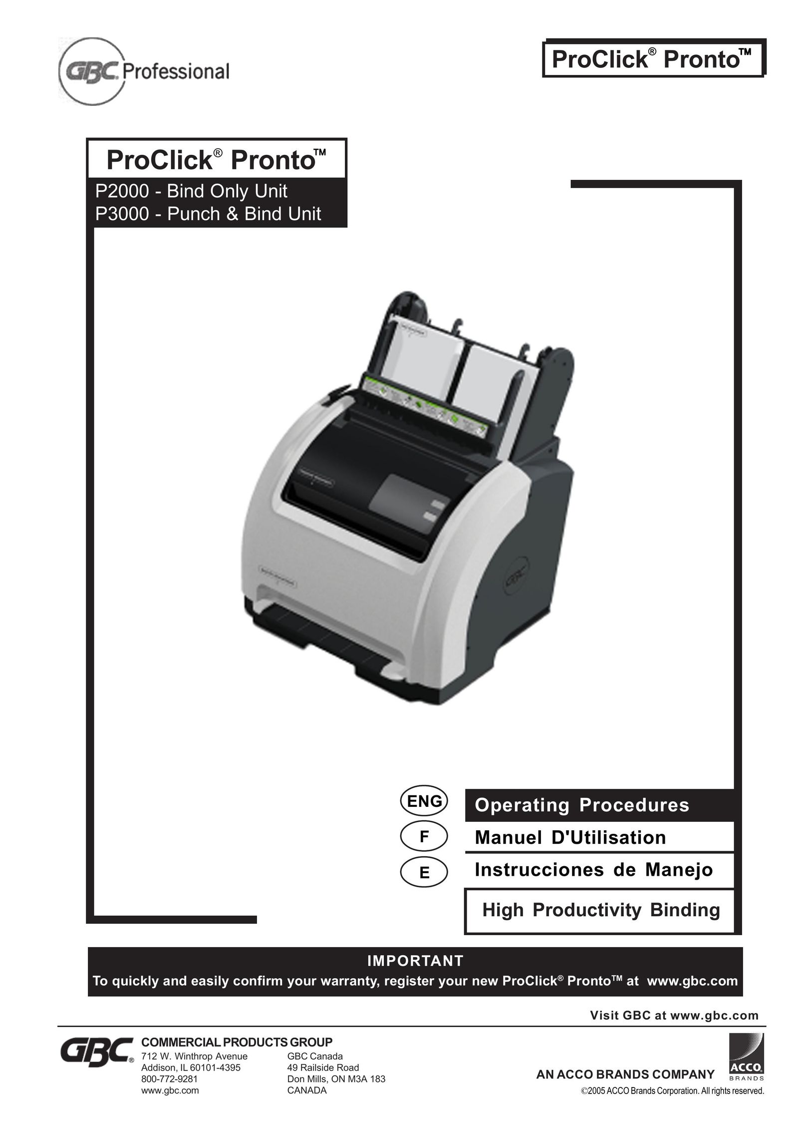 Tamron P3000 Binding Machine User Manual