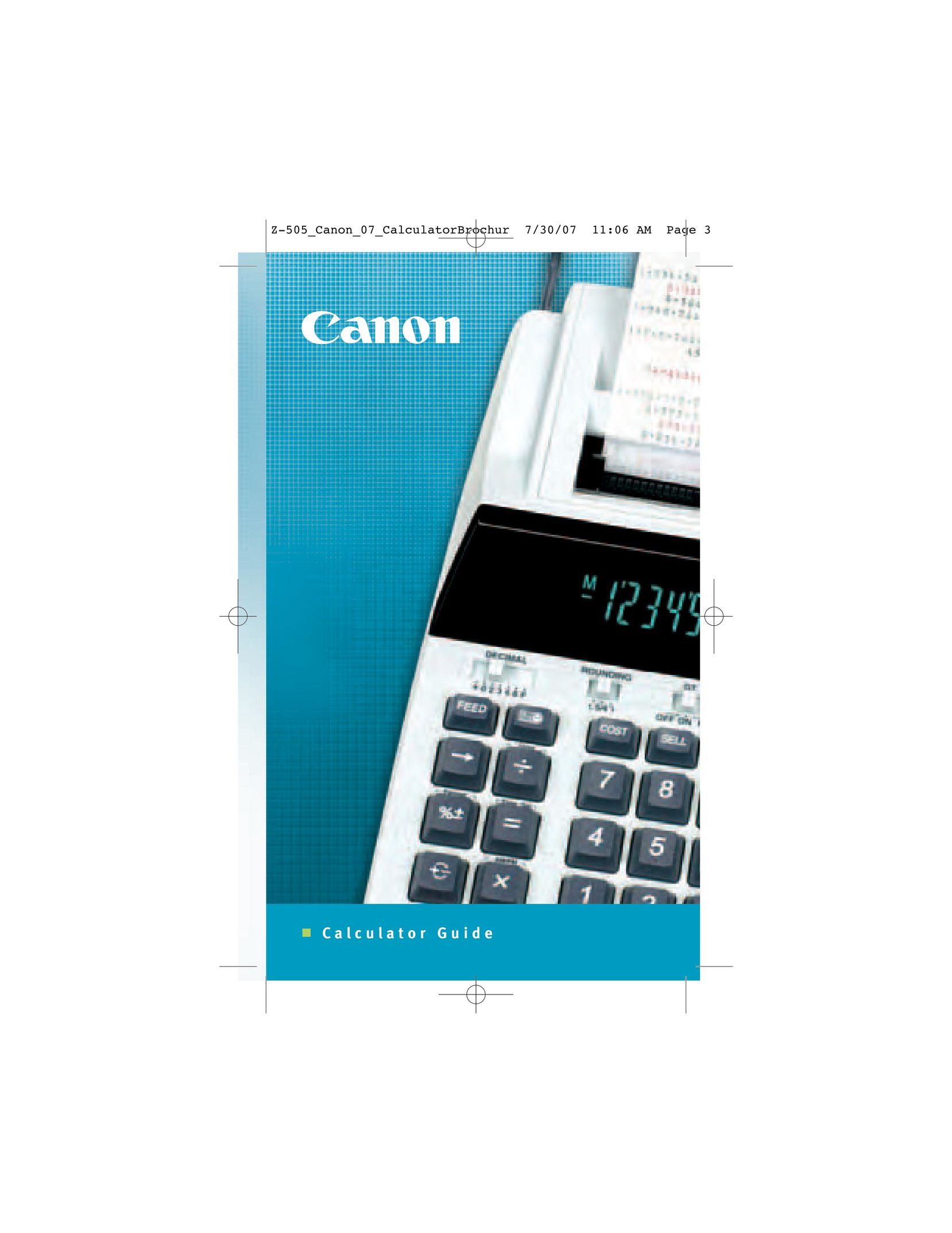 Canon F-604 Calculator User Manual