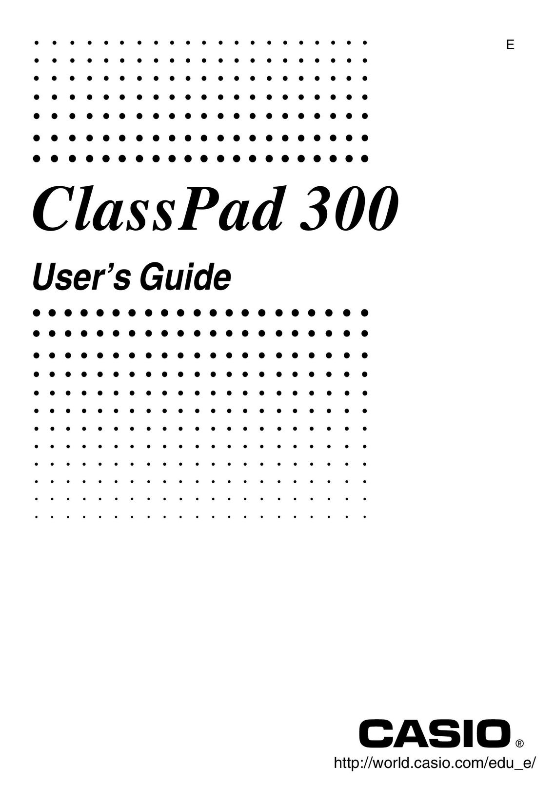 Casio ClassPad 300 Calculator User Manual