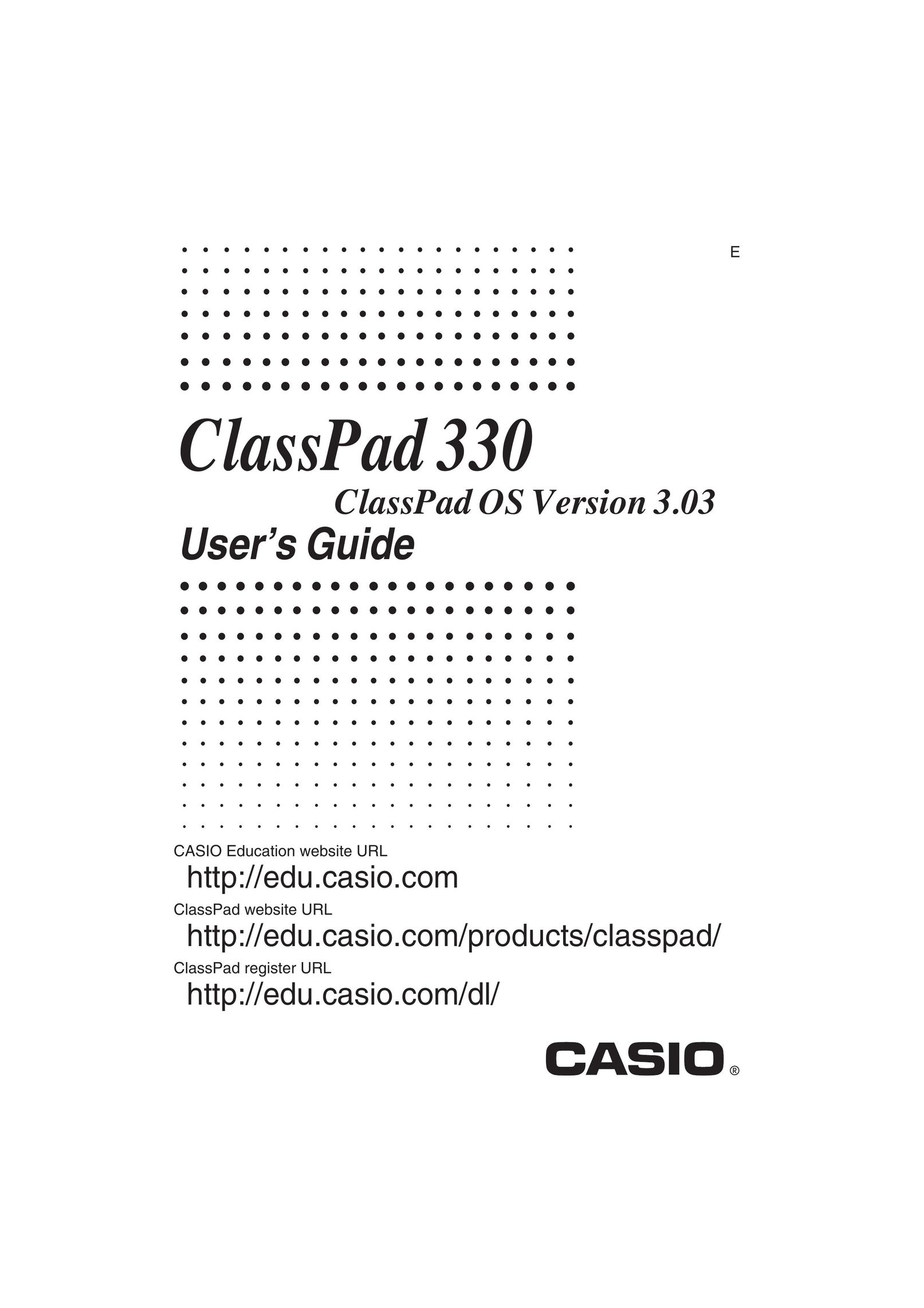 Casio ClassPad OS Version 3.03 Calculator User Manual