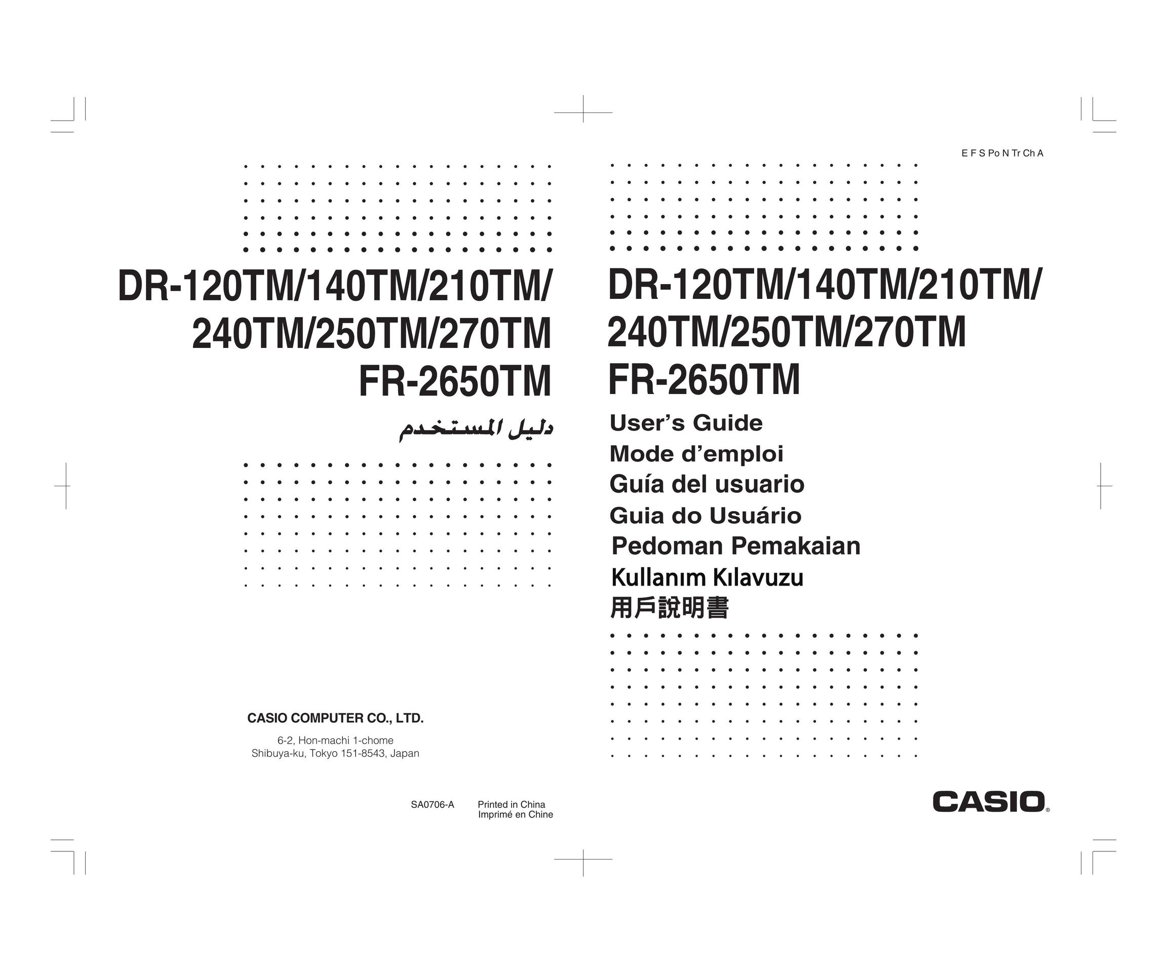Casio DR210TM Calculator User Manual