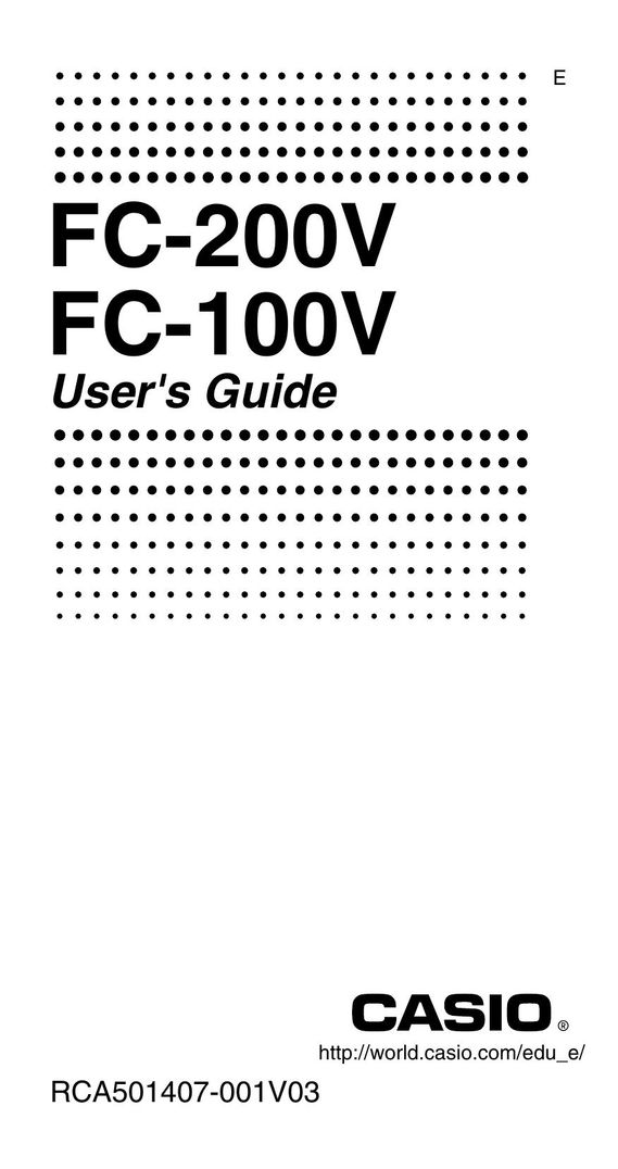 Casio FC-100V Calculator User Manual