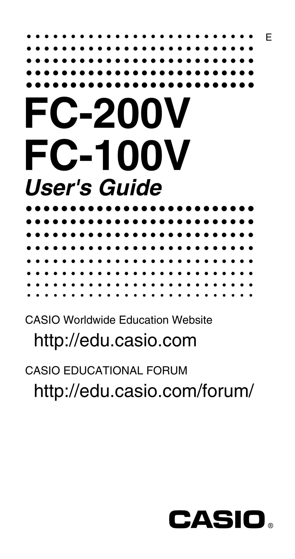 Casio FC200V Calculator User Manual