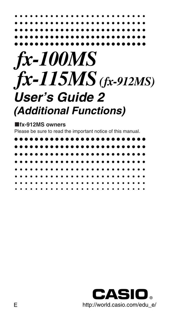 Casio FX-100MS Calculator User Manual