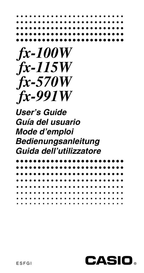 Casio fx-100W Calculator User Manual
