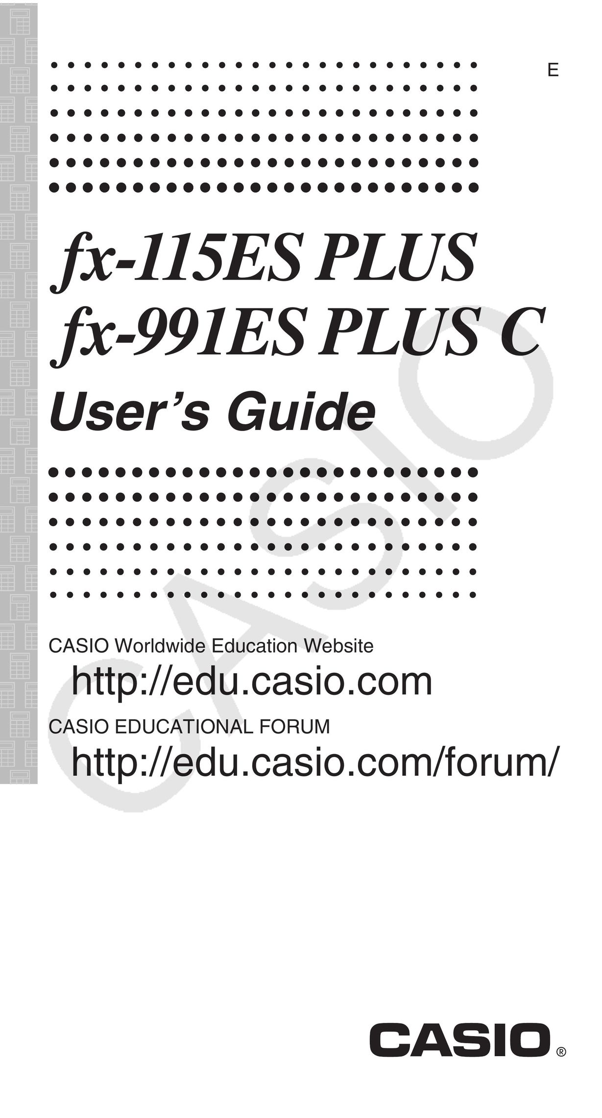 Casio fx-115ES Calculator User Manual