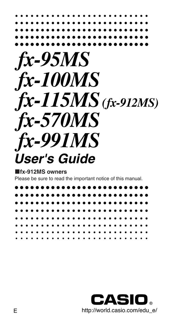 Casio FX-115MSPLUS Calculator User Manual
