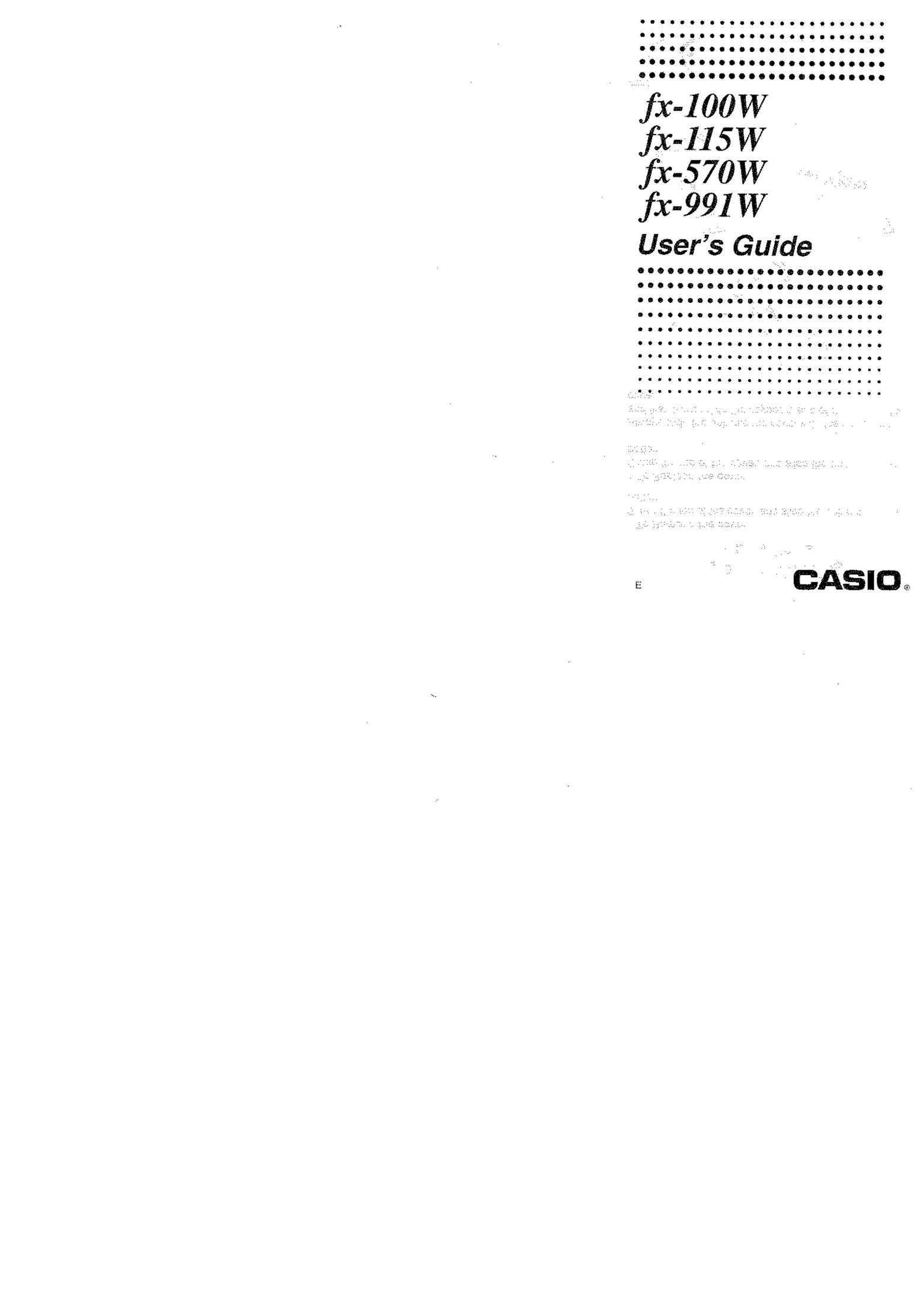 Casio FX-115W Calculator User Manual