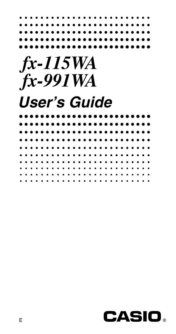 Casio FX-115WA Calculator User Manual